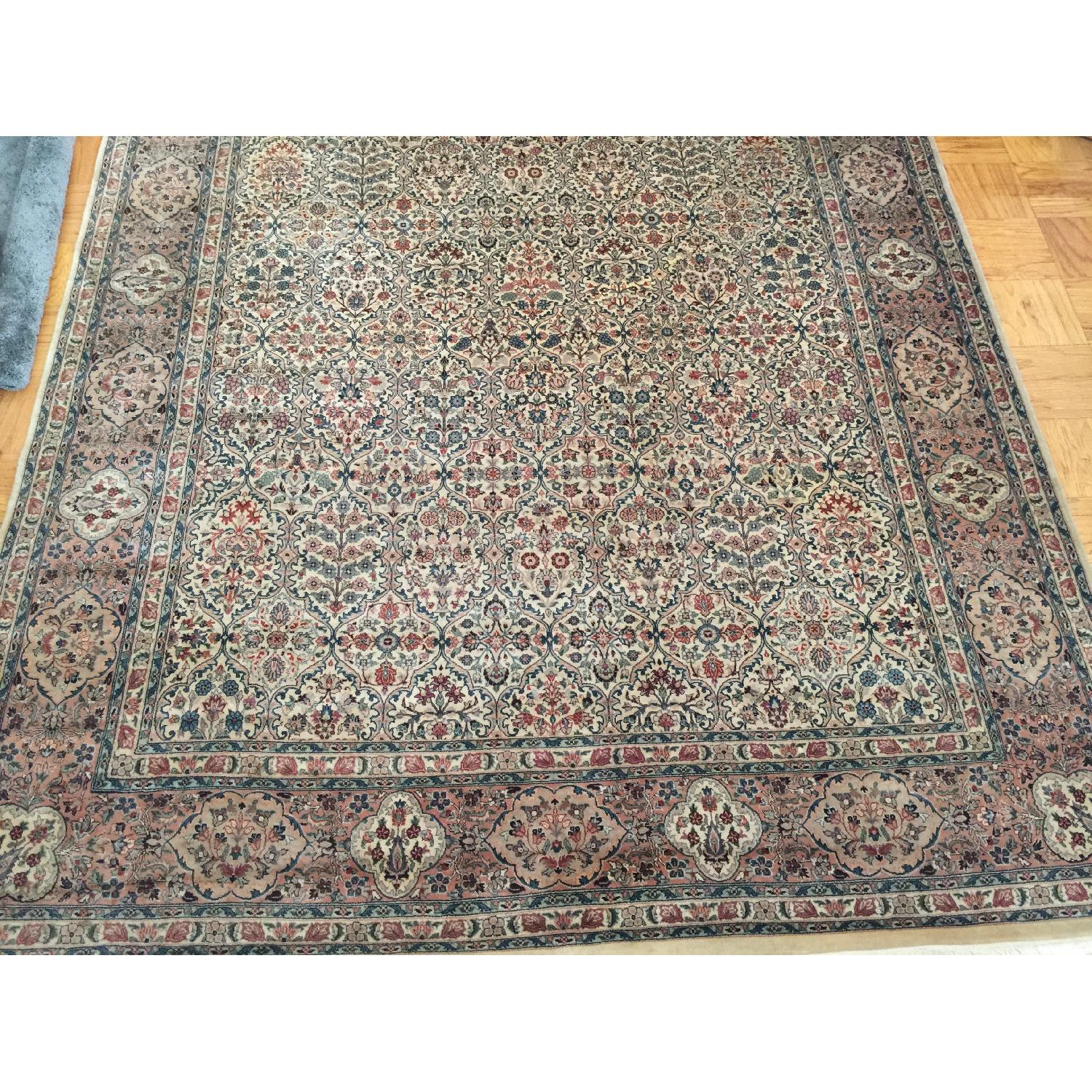 Traditional Teal & Ivory Rug - image-4