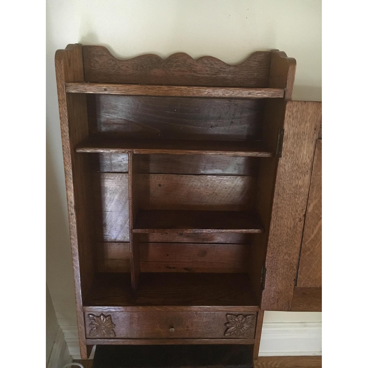 Antique Oak Mirrored Medicine Cabinet - image-2