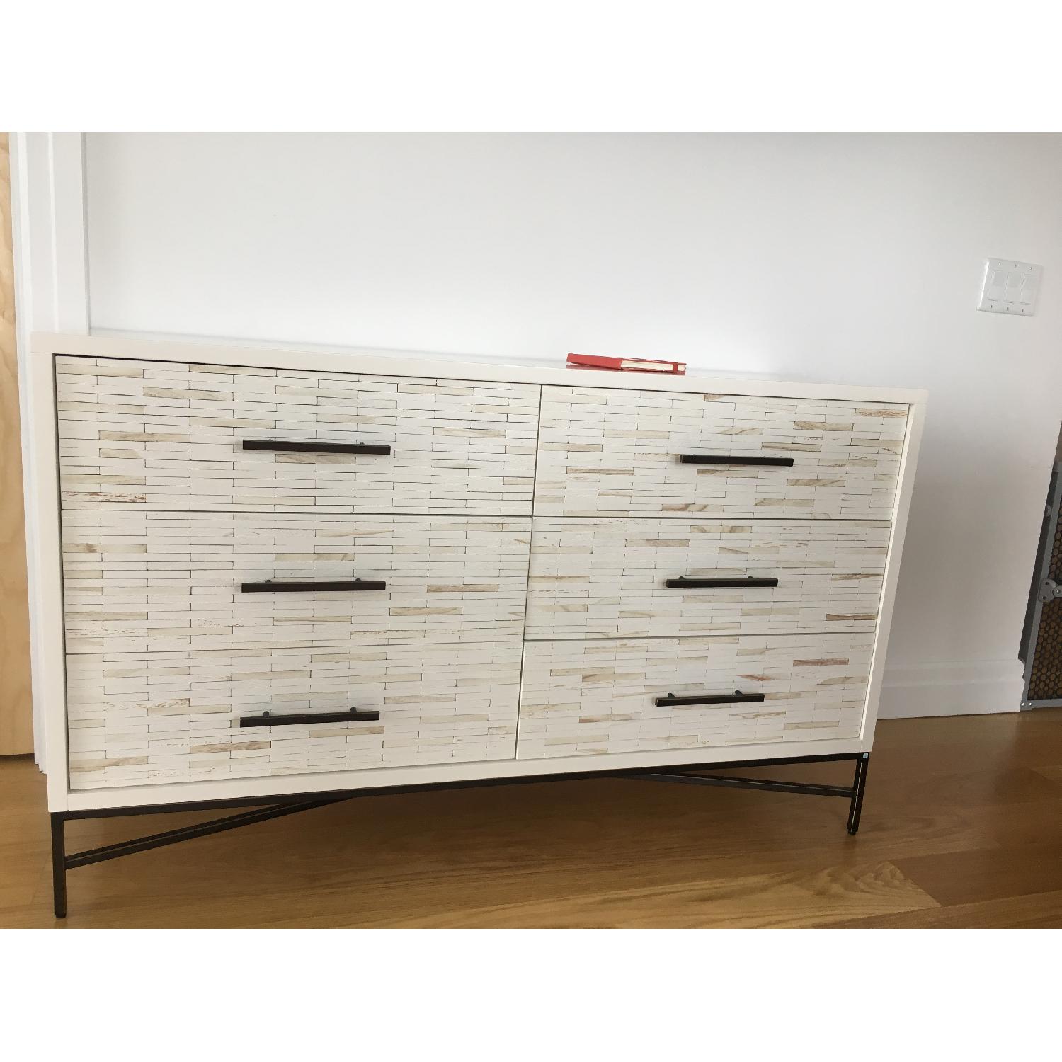 West Elm Wood Tiled 6-Drawer Dresser - image-1