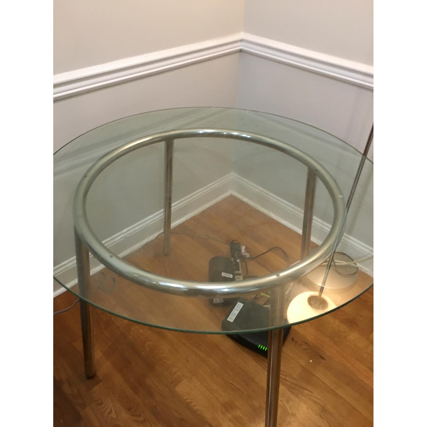 Ikea Salmi Chrome & Glass Table - image-1