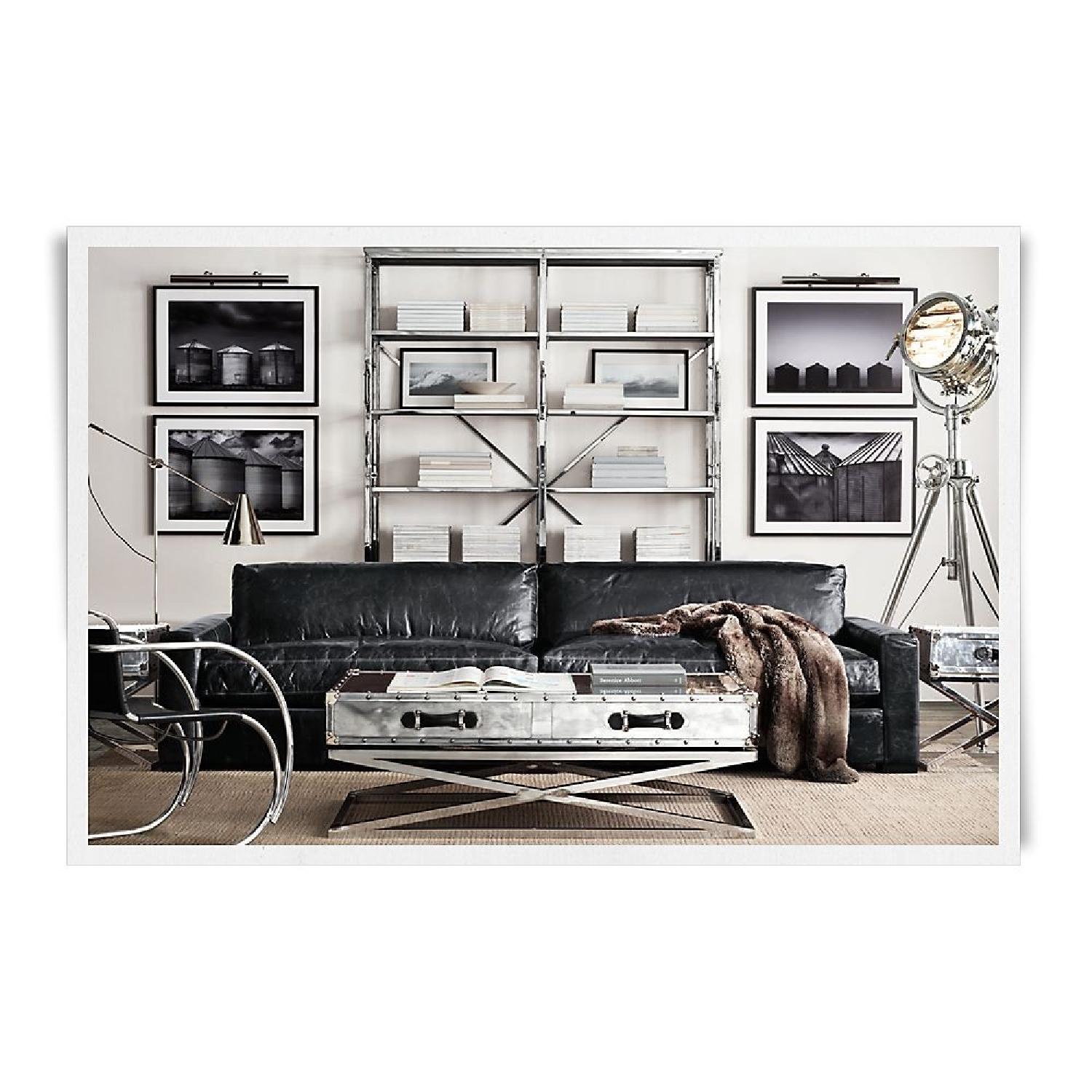 Restoration Hardware Maxwell Leather Sofa in Ebony - image-4