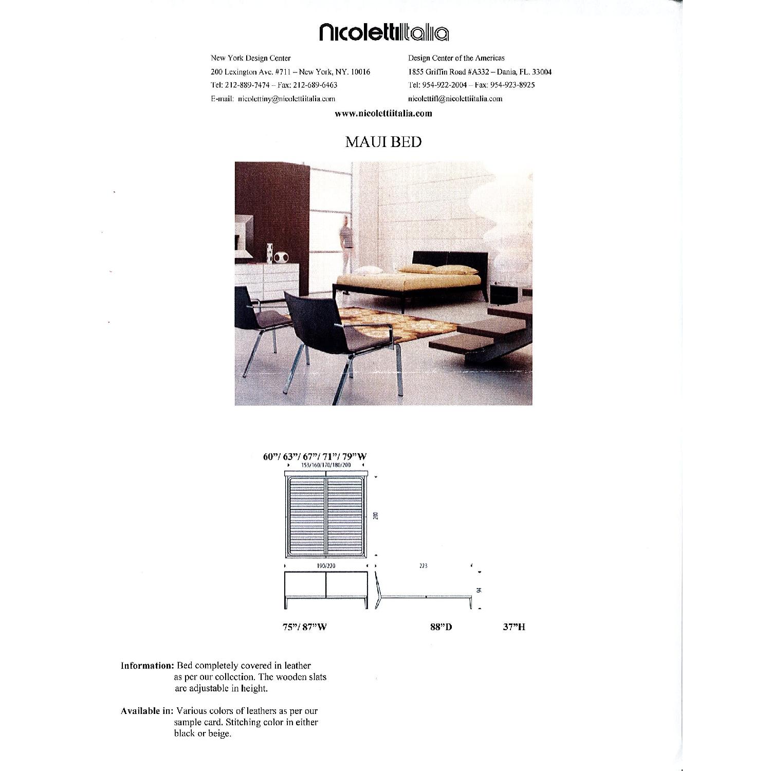 Design Center Nicoletti Italia Leather Leather Maui Bed - image-7