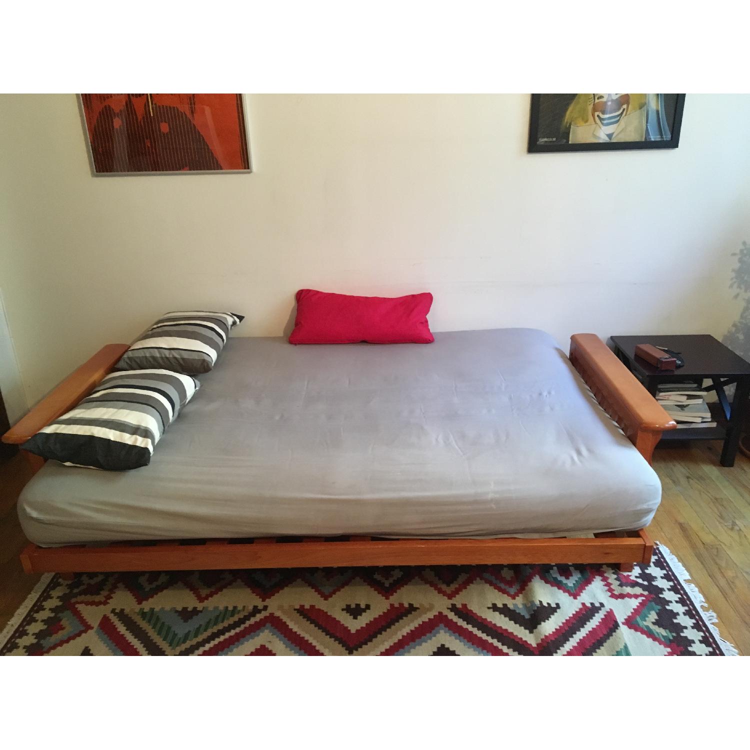 Wood Frame Convertible Futon - image-4