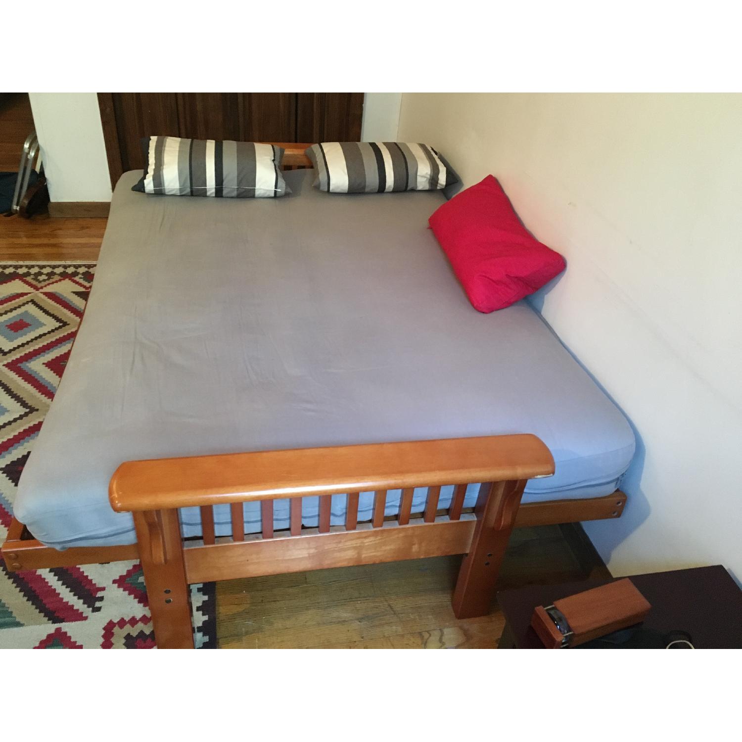 Wood Frame Convertible Futon - image-5