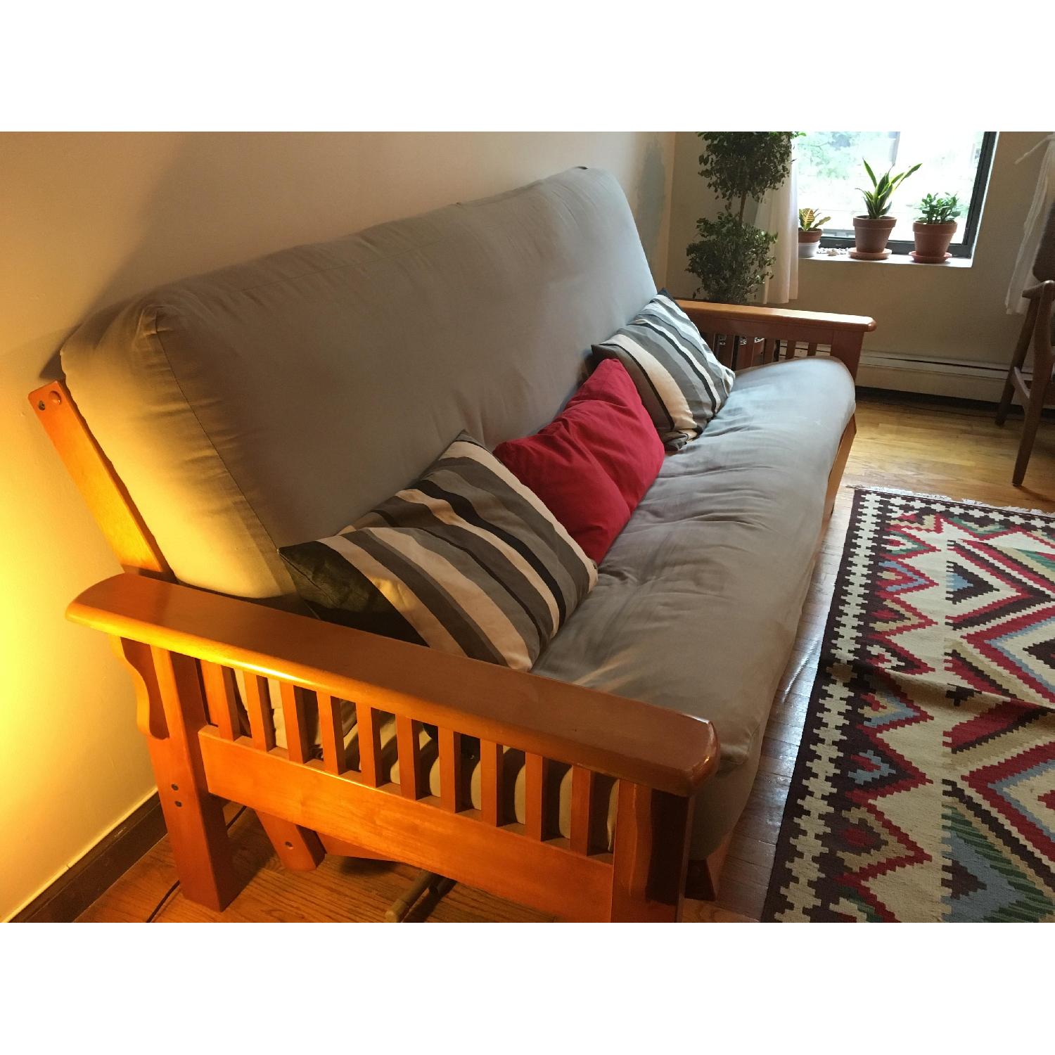 Wood Frame Convertible Futon - image-6