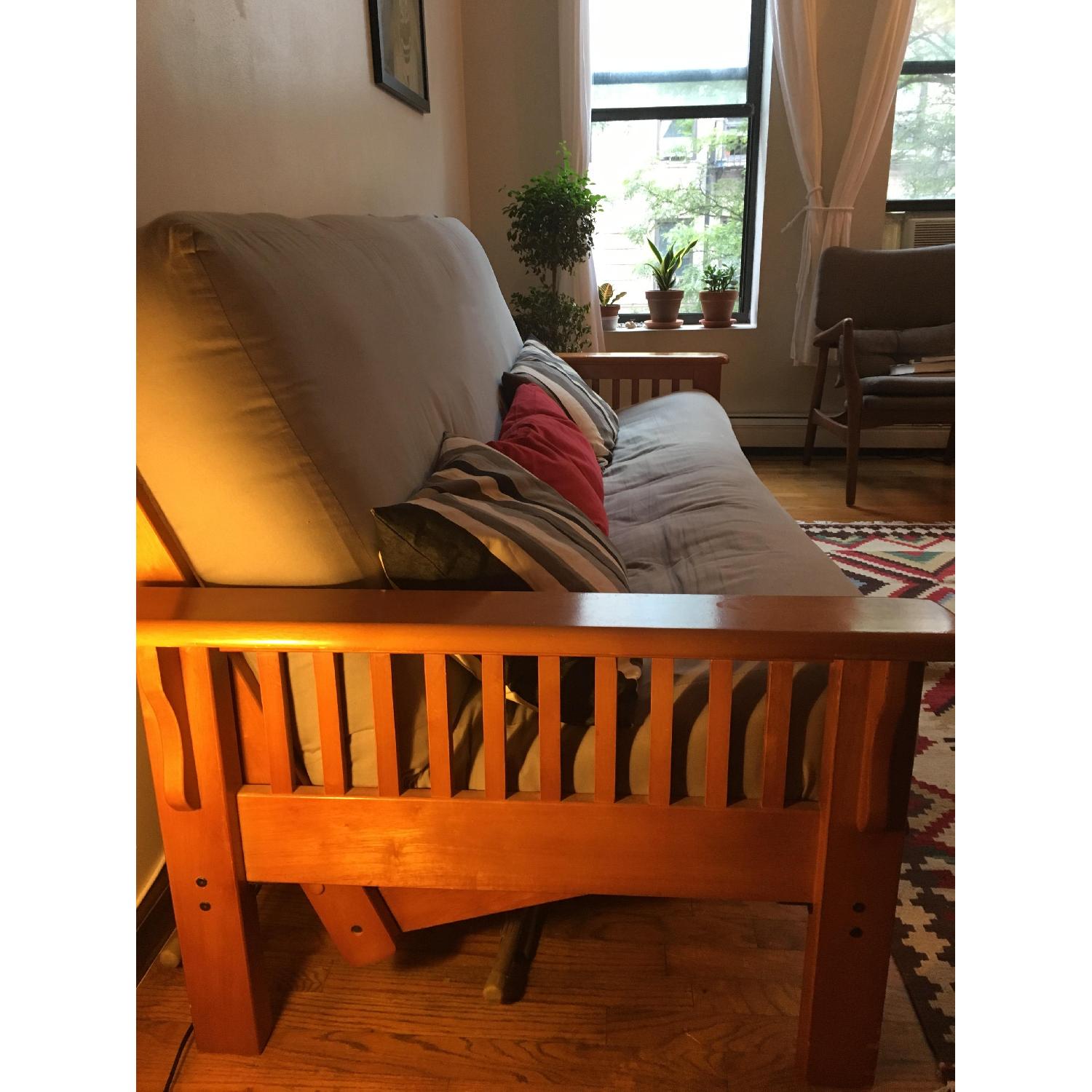 Wood Frame Convertible Futon - image-7