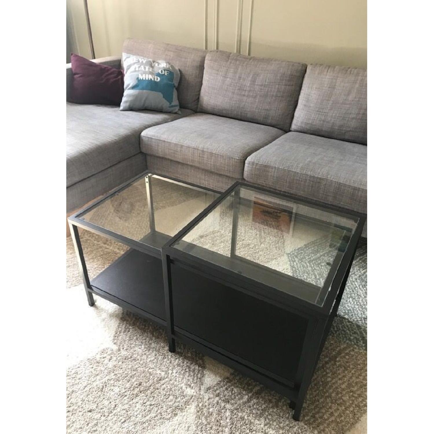 Ikea Glass & Metal Nesting Coffee Table - image-1