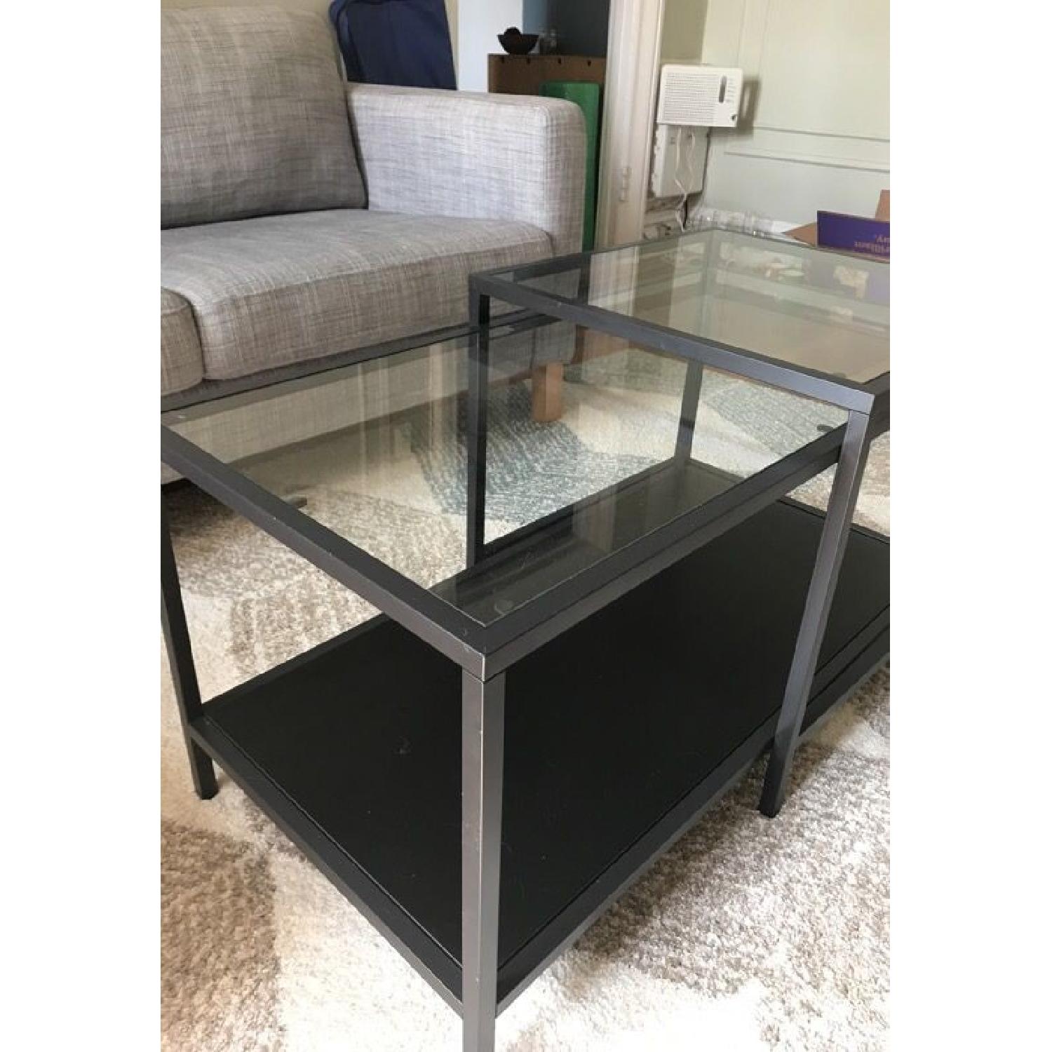 Ikea Glass & Metal Nesting Coffee Table - image-2