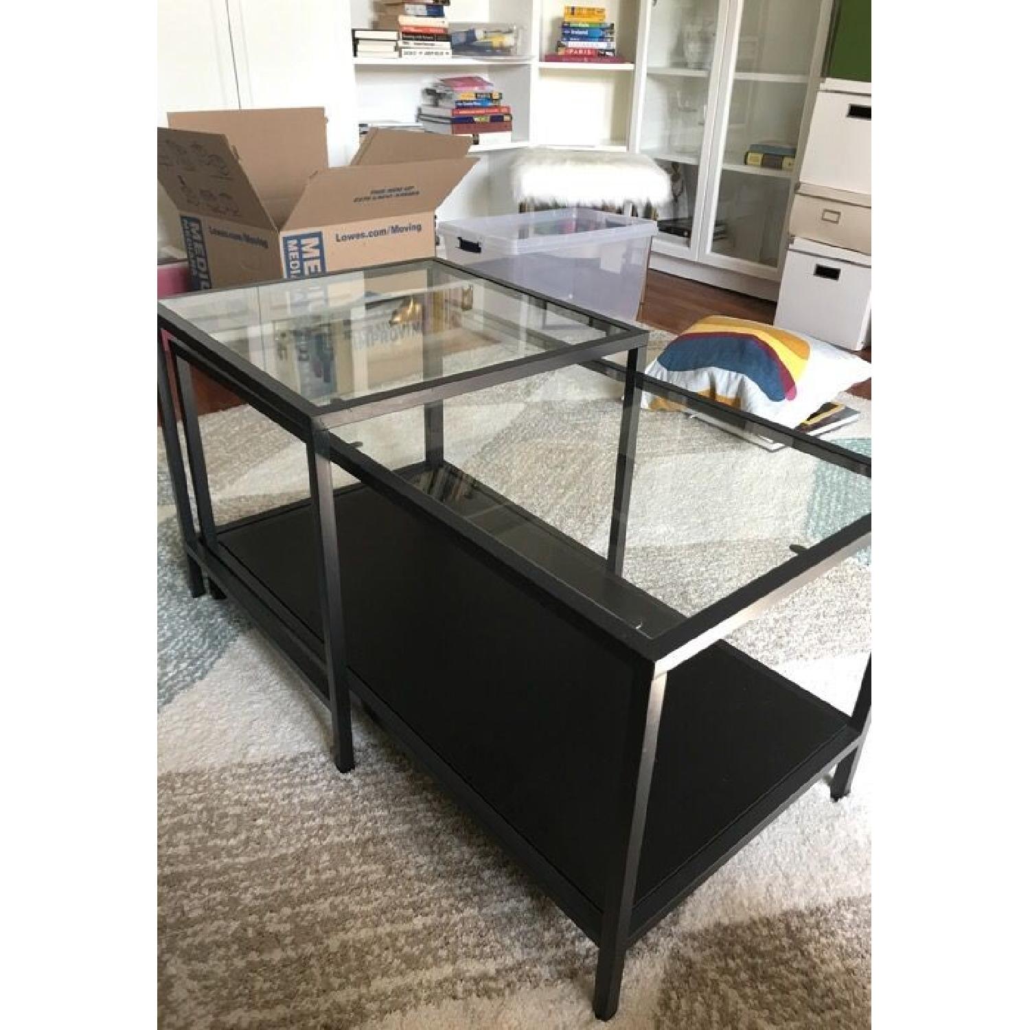 Ikea Glass & Metal Nesting Coffee Table - image-3