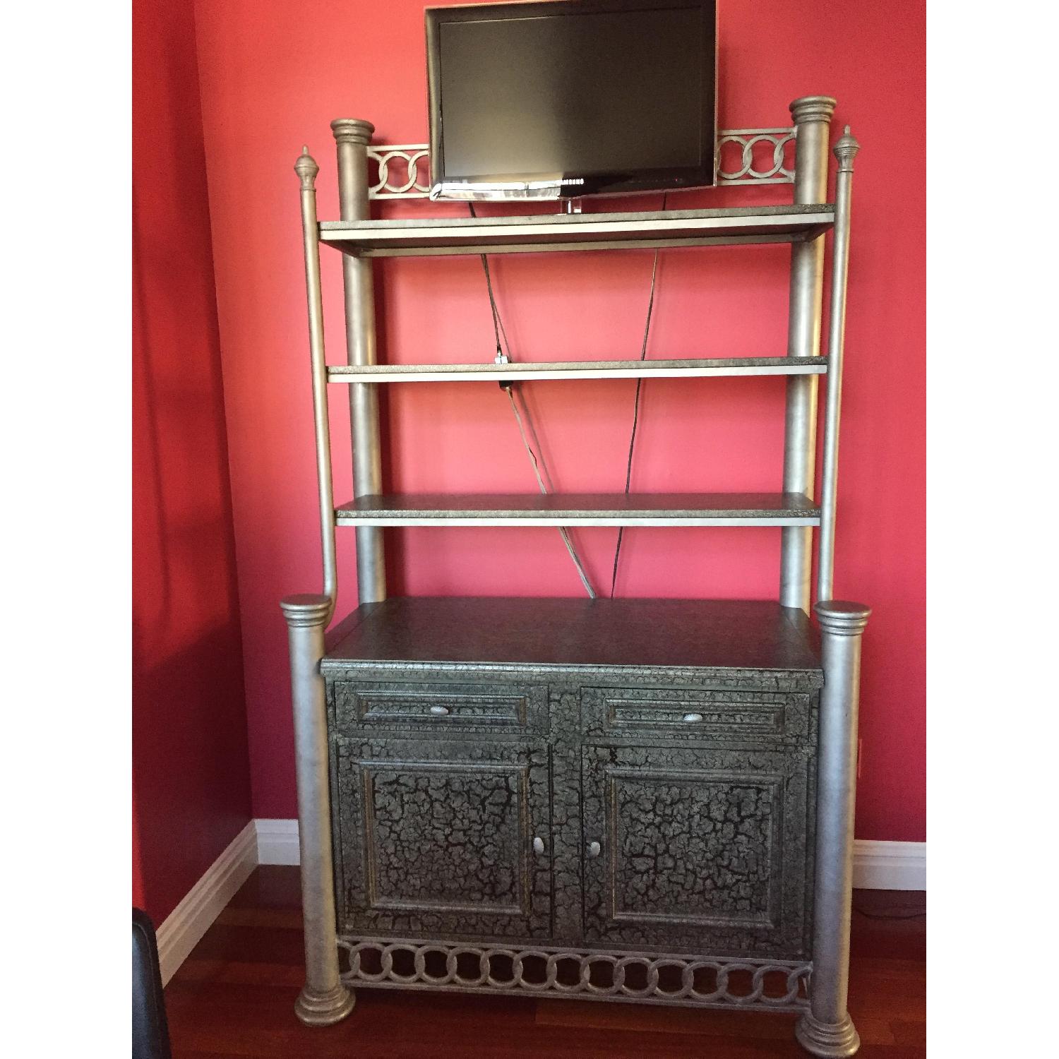 Pewter Metal Cabinet/Hutch - image-2