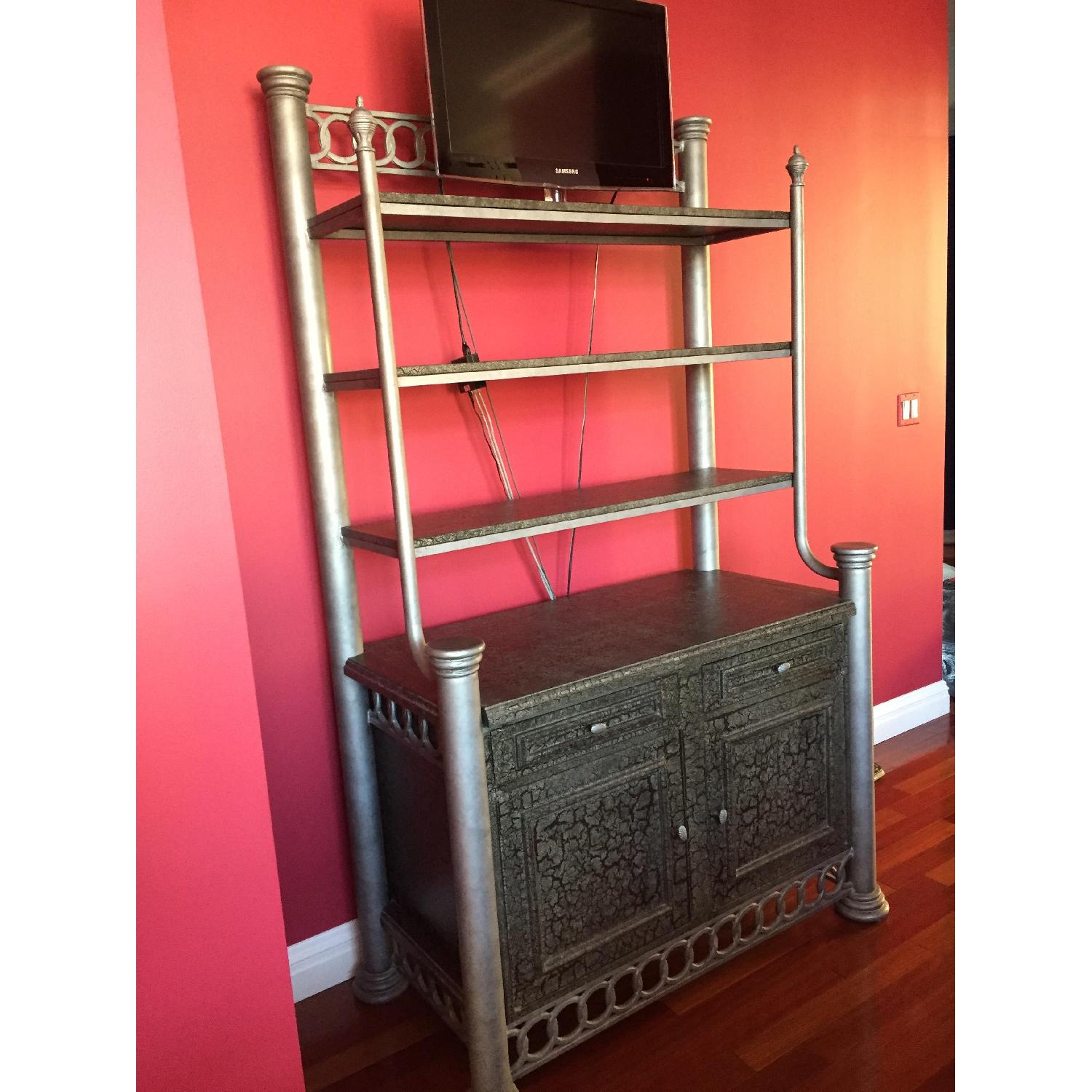 Pewter Metal Cabinet/Hutch - image-3