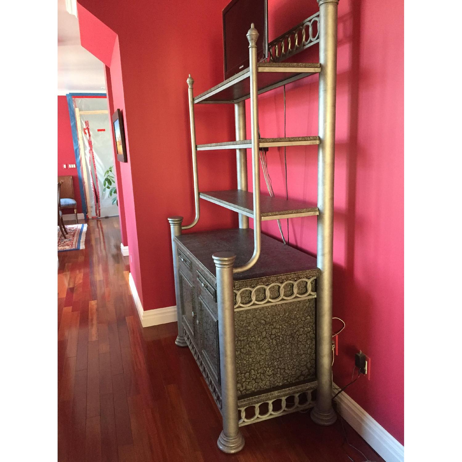 Pewter Metal Cabinet/Hutch - image-4