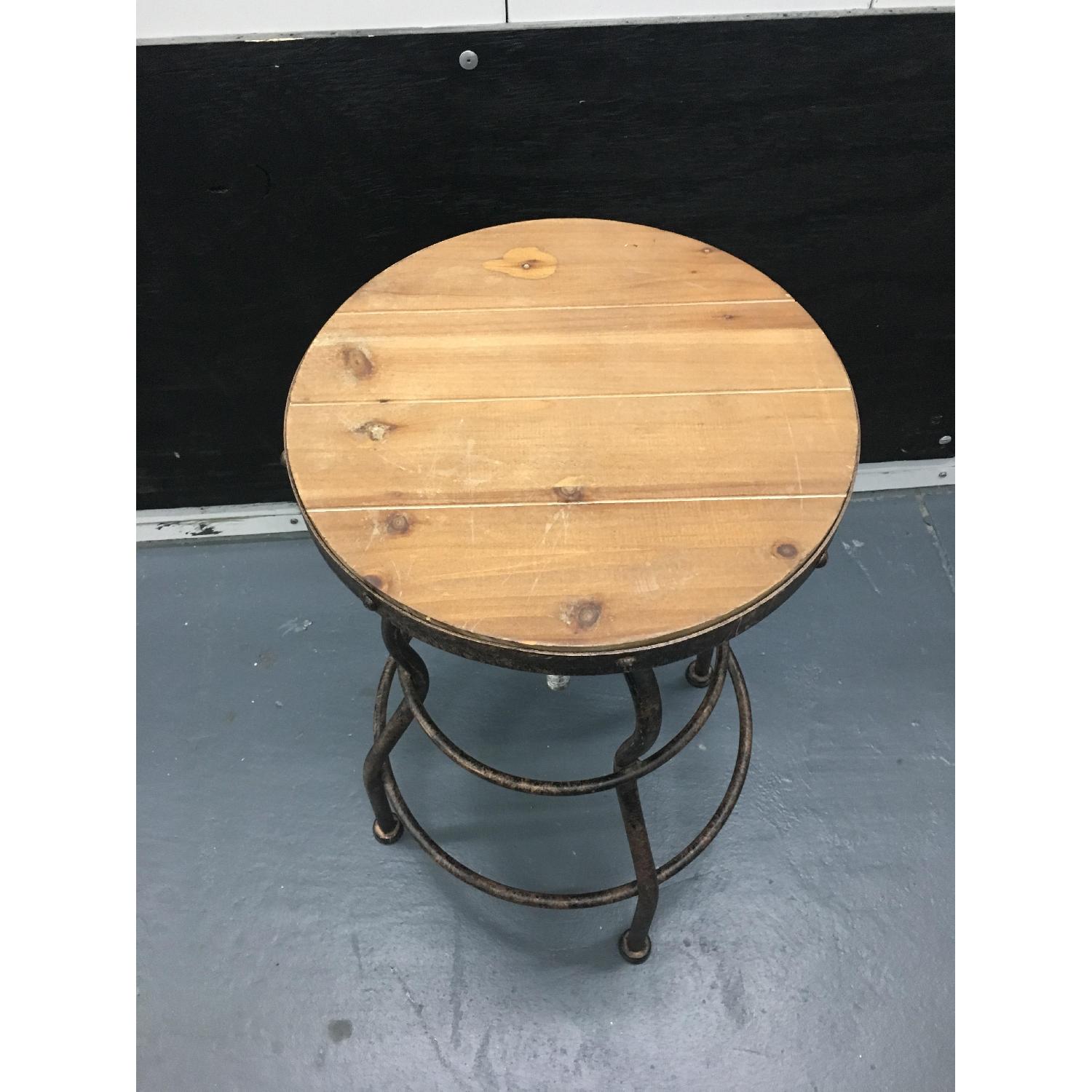 Industrial Style Metal & Wood Bar Stools AptDeco