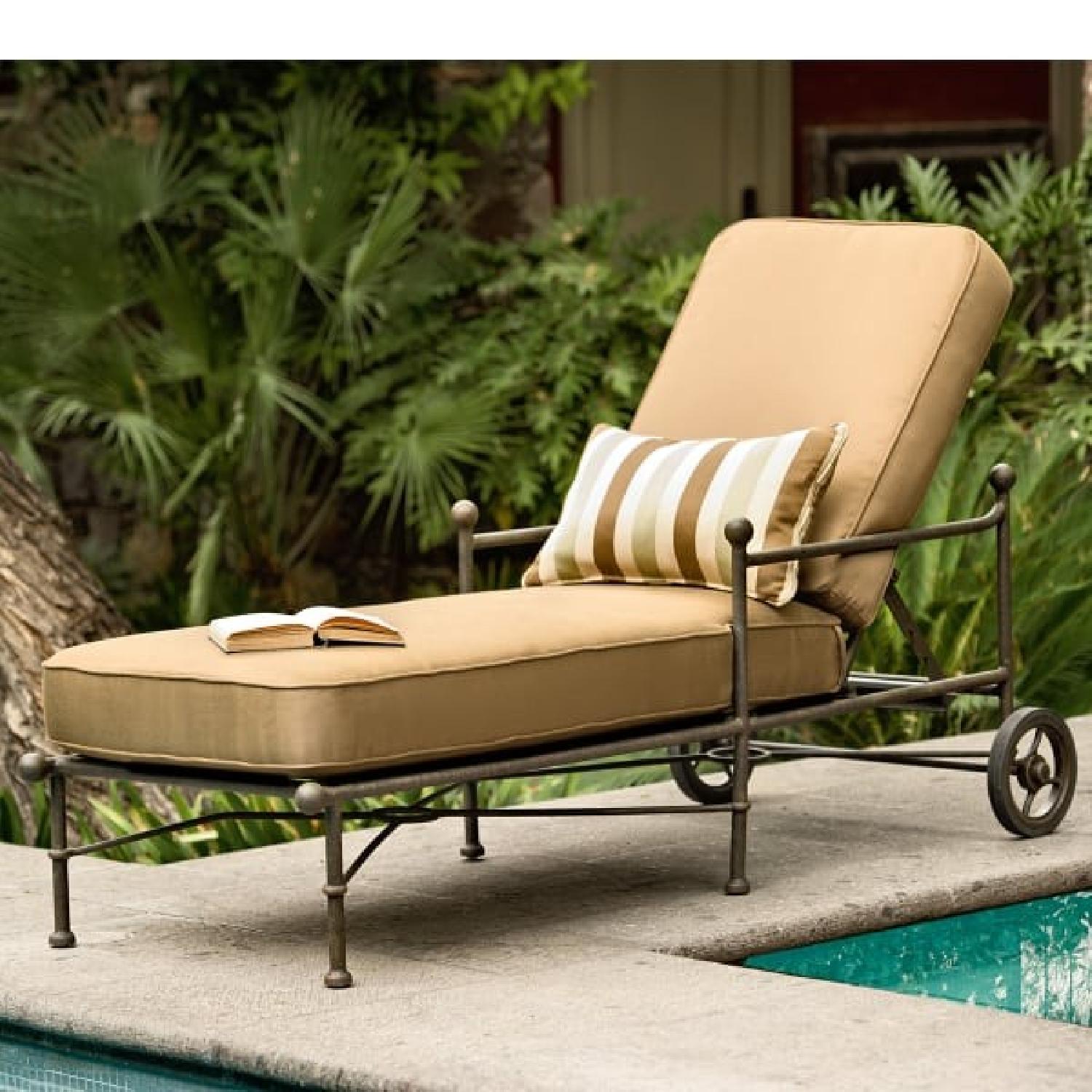 Woodard Furniture Outdoor Cast Aluminum Chaise Lounges w/ Cushions - image-6