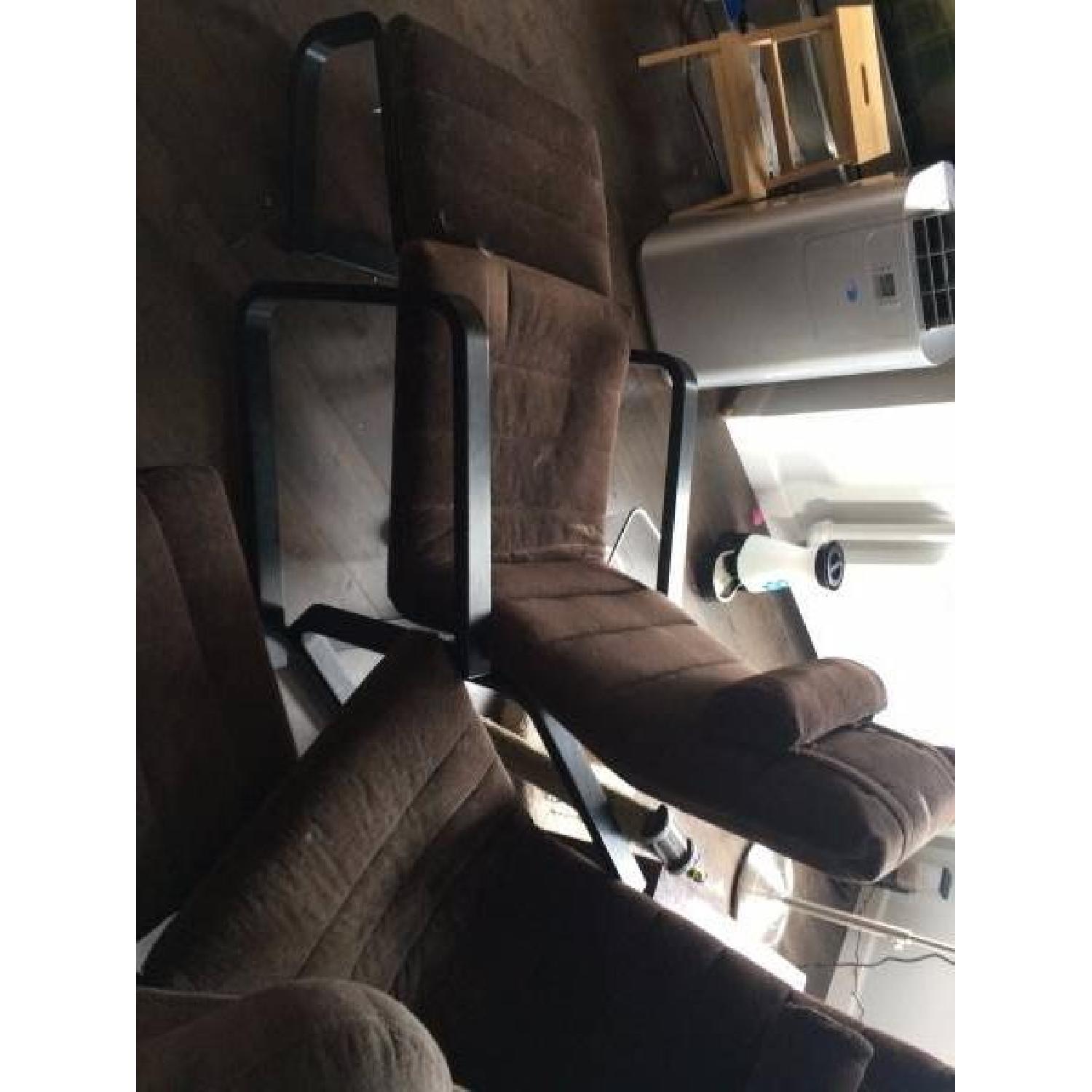 Ikea Brown Chair & Foot Stool - image-1