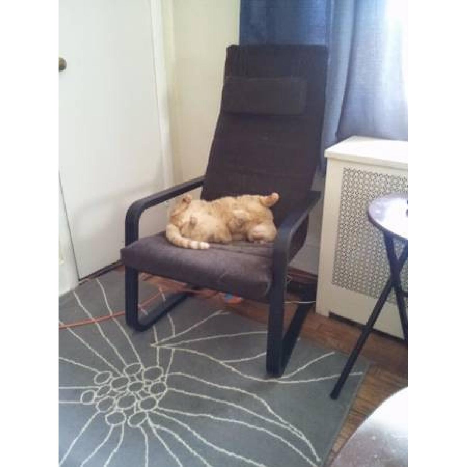 Ikea Brown Chair & Foot Stool - image-2