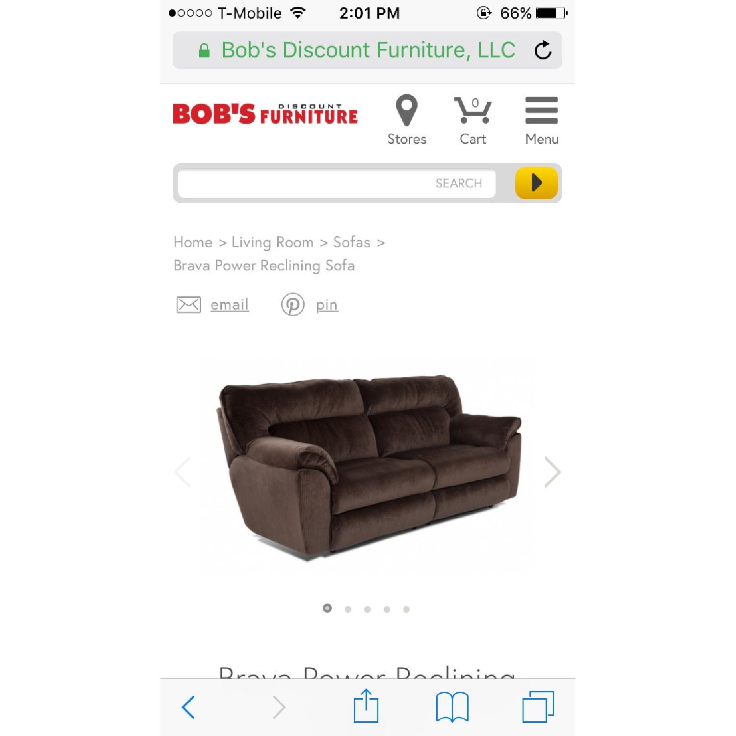 Bob's Brava Brown 2 Seater Reclining Sofa - image-3