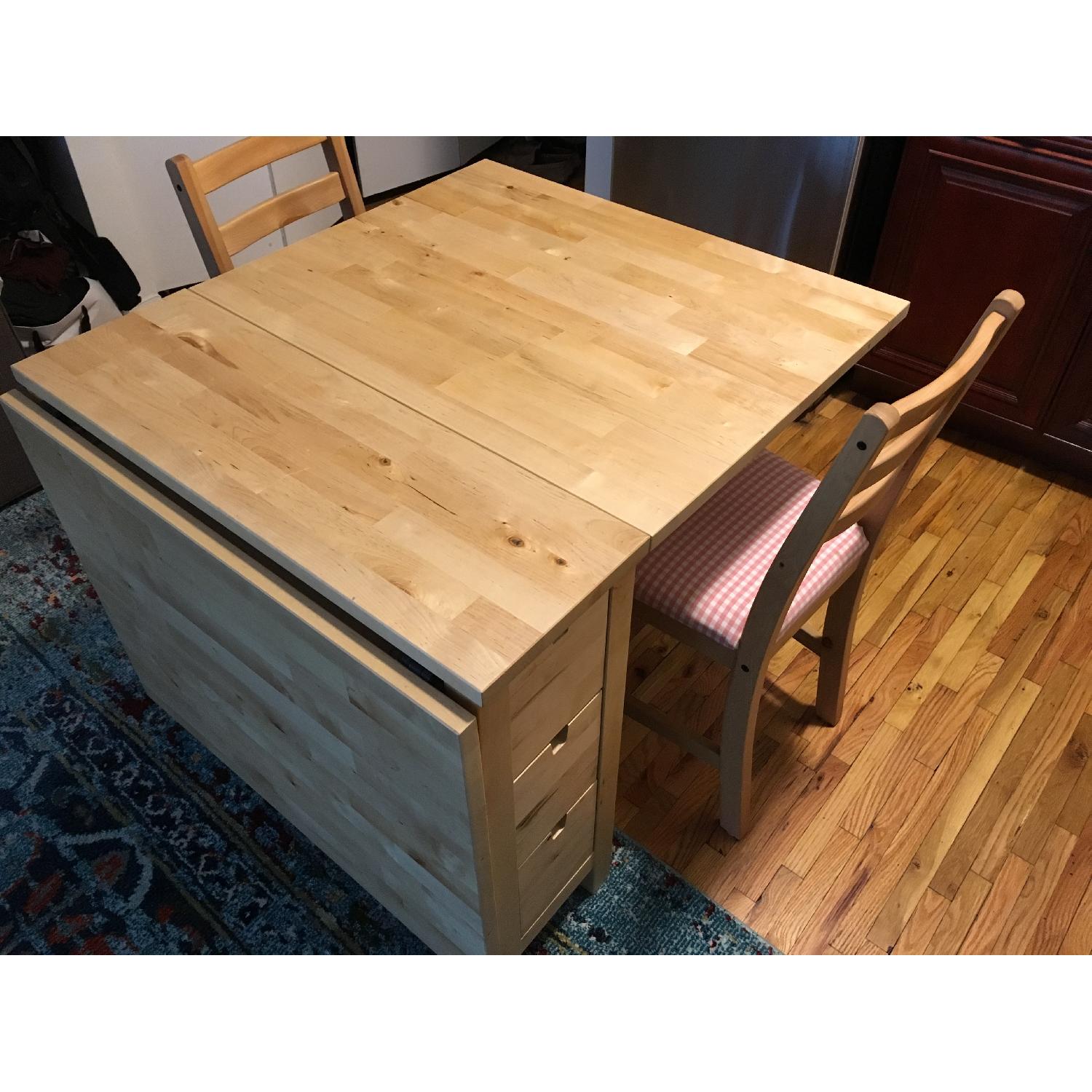 Ikea Norden Gate Leg Dining Table w/ 2 Chairs AptDeco