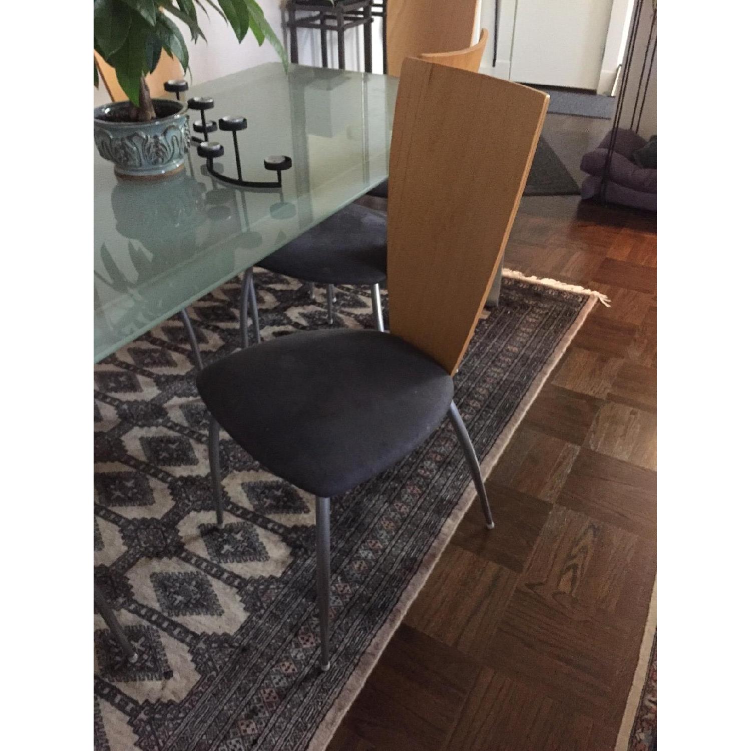 Modern Frosted Glass Top Dining Table w/ 6 Chairs - image-2