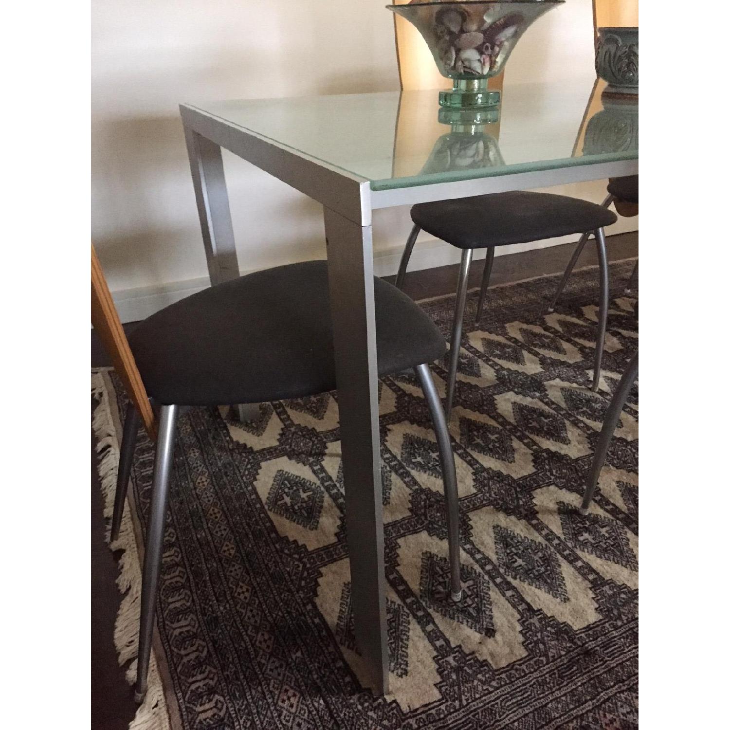 Modern Frosted Glass Top Dining Table w/ 6 Chairs - image-6
