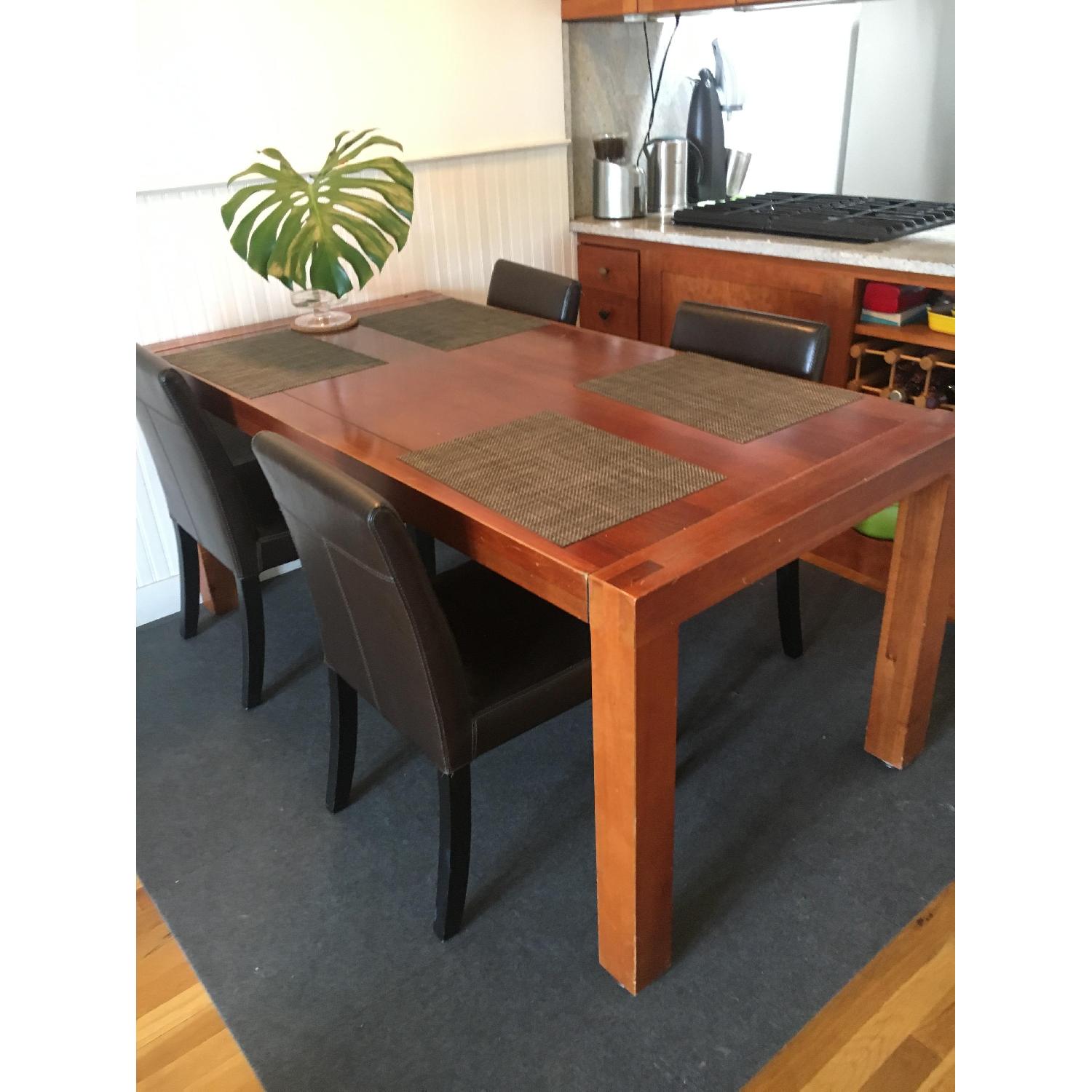 Modern Parson's Style Cherry Dining Table - image-4