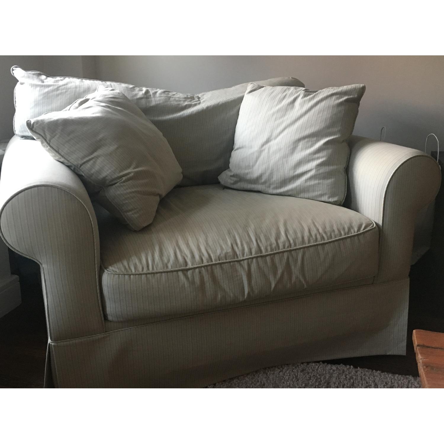 Klaussner Furniture Striped Armchair - image-1
