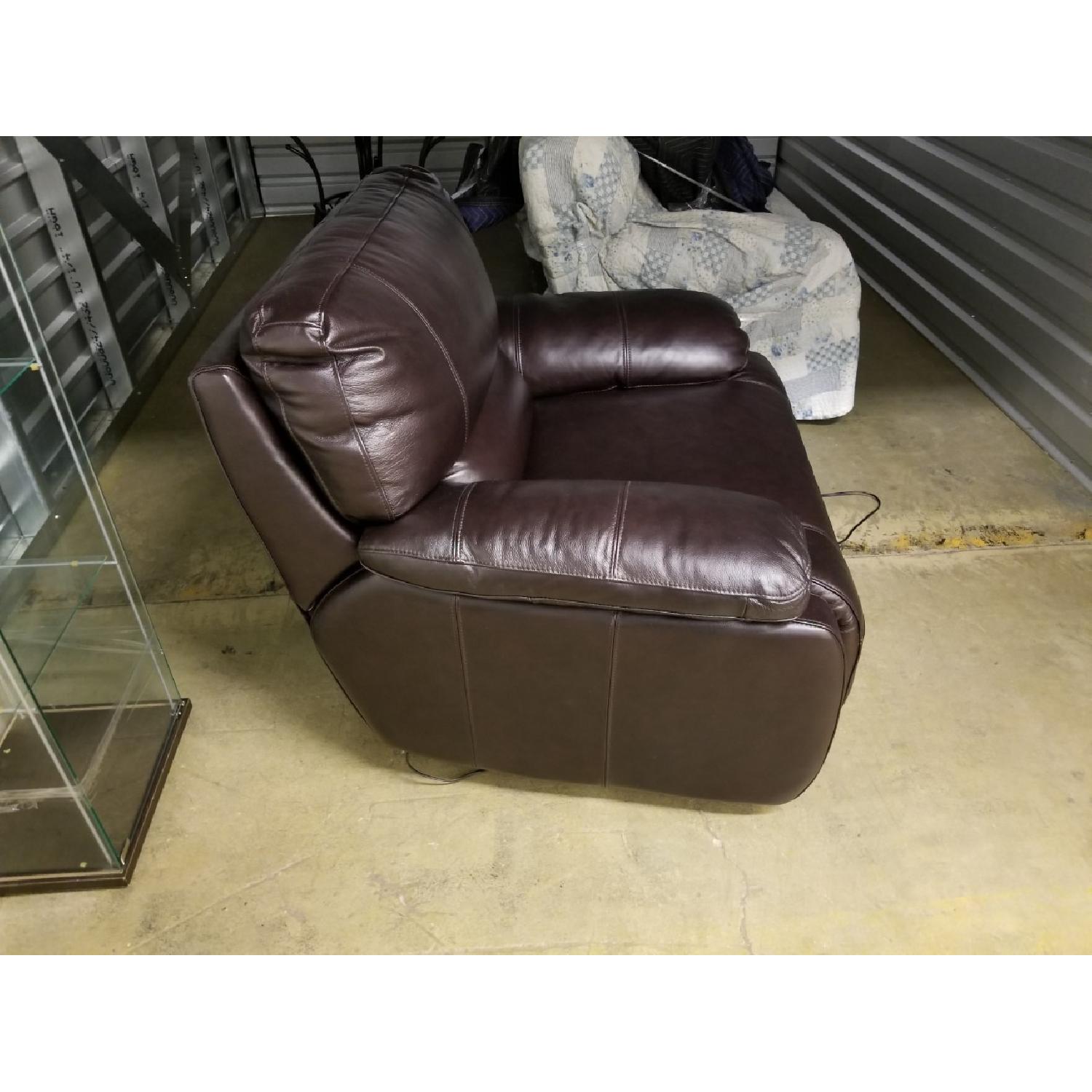 Macy's Leather Sofa + Lounge Chair - image-4