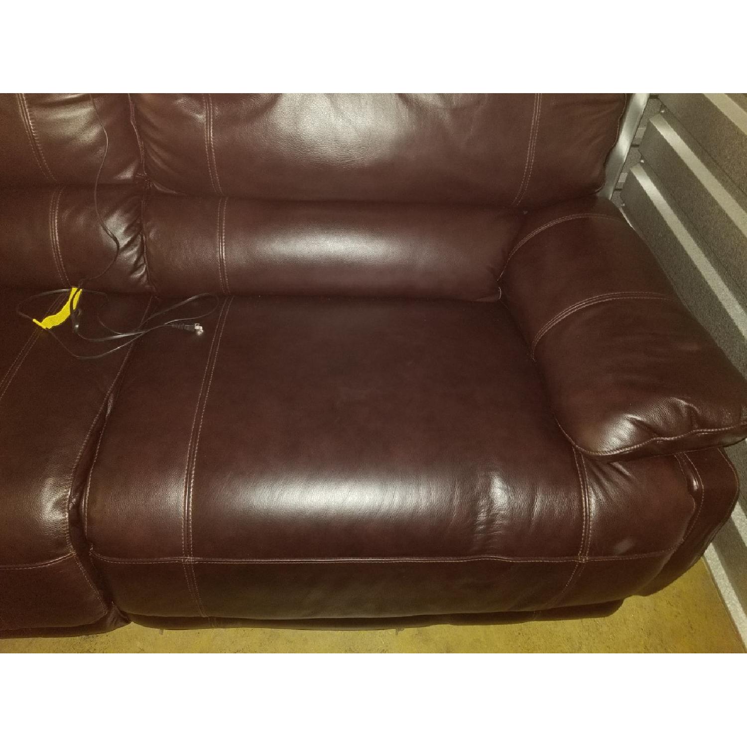 Macy's Leather Sofa + Lounge Chair - image-6