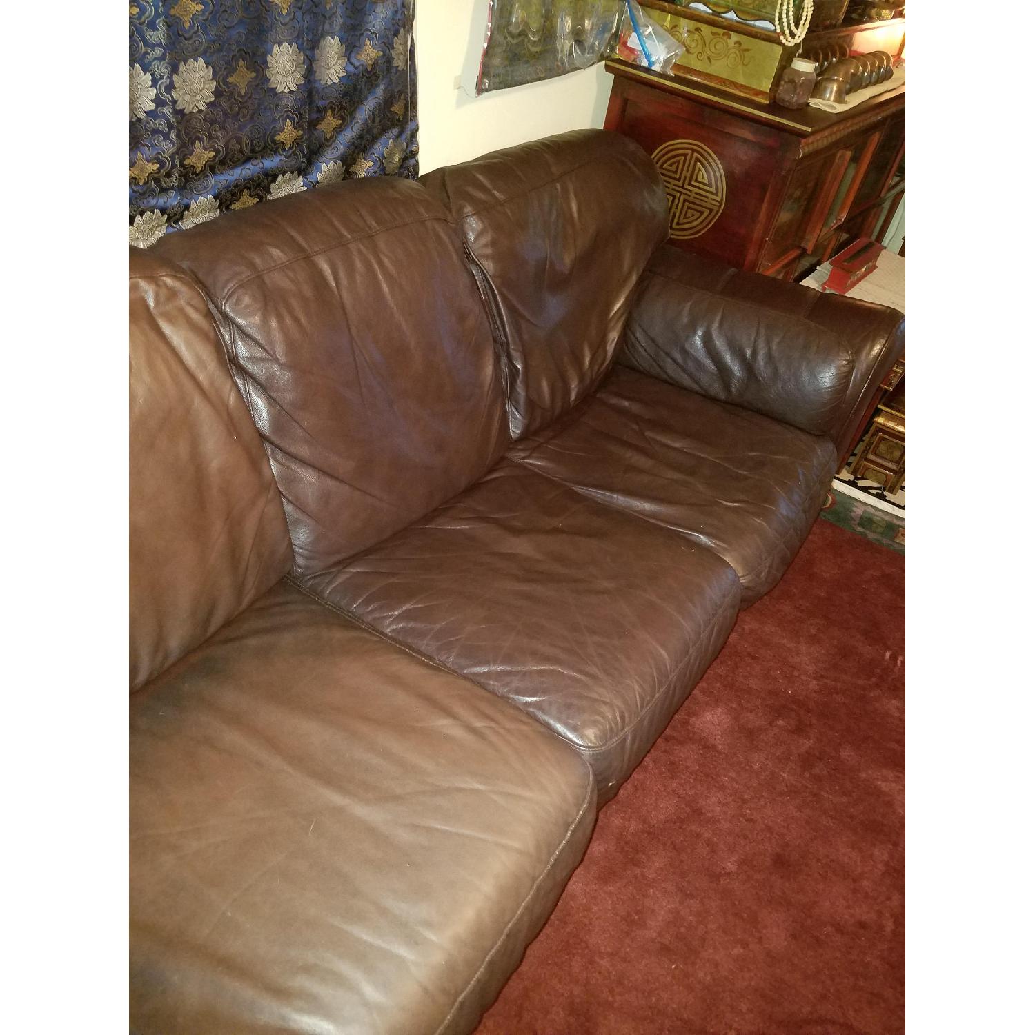 Raymour & Flanigan Leather Sectional Sofa - image-2