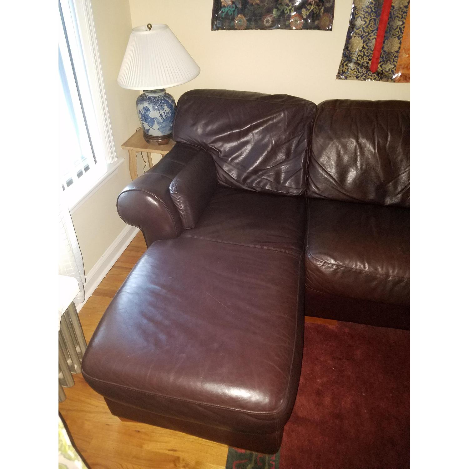 Raymour & Flanigan Leather Sectional Sofa - image-5