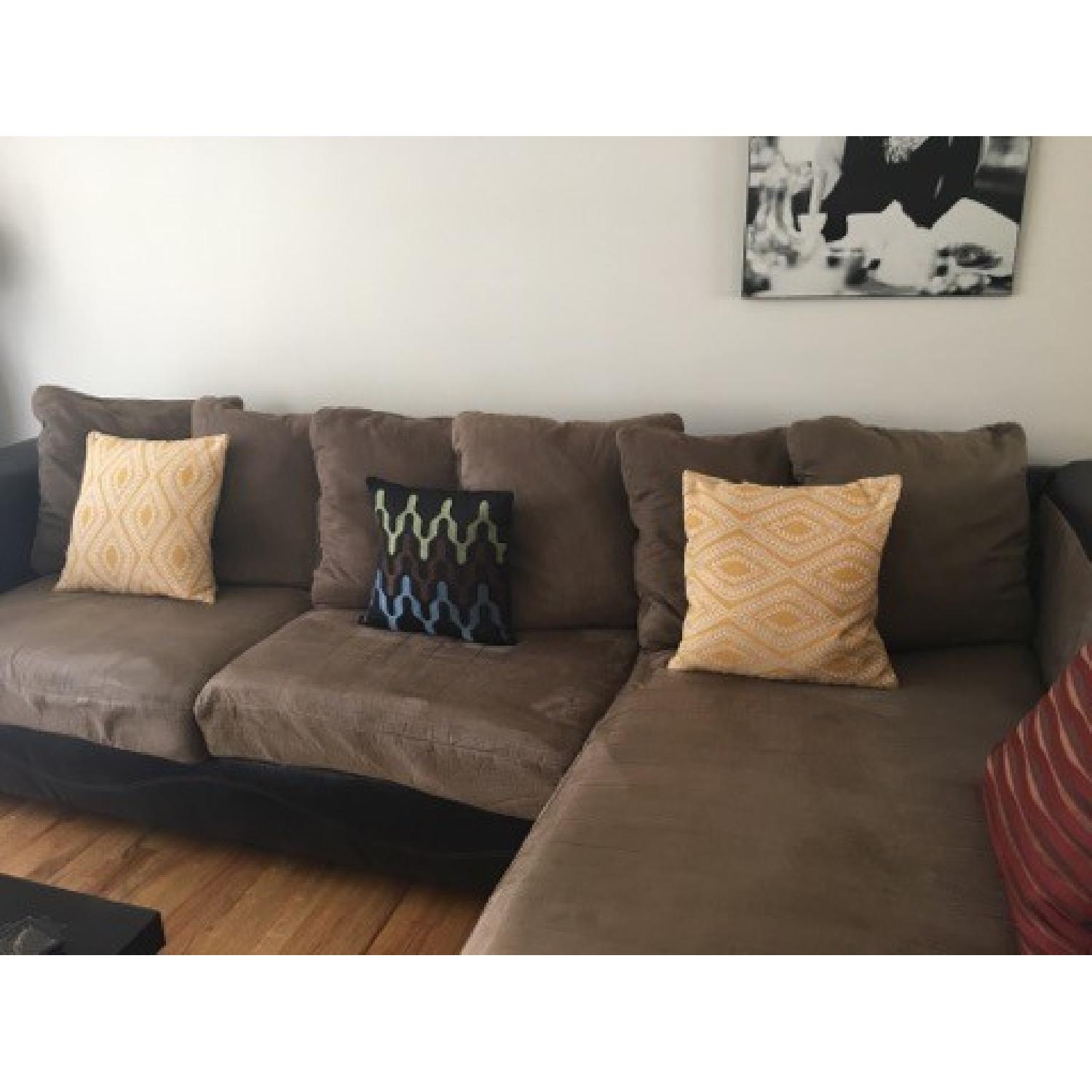 Ashley's Masoli Mocha Sectional sofa set LShaped Couch AptDeco