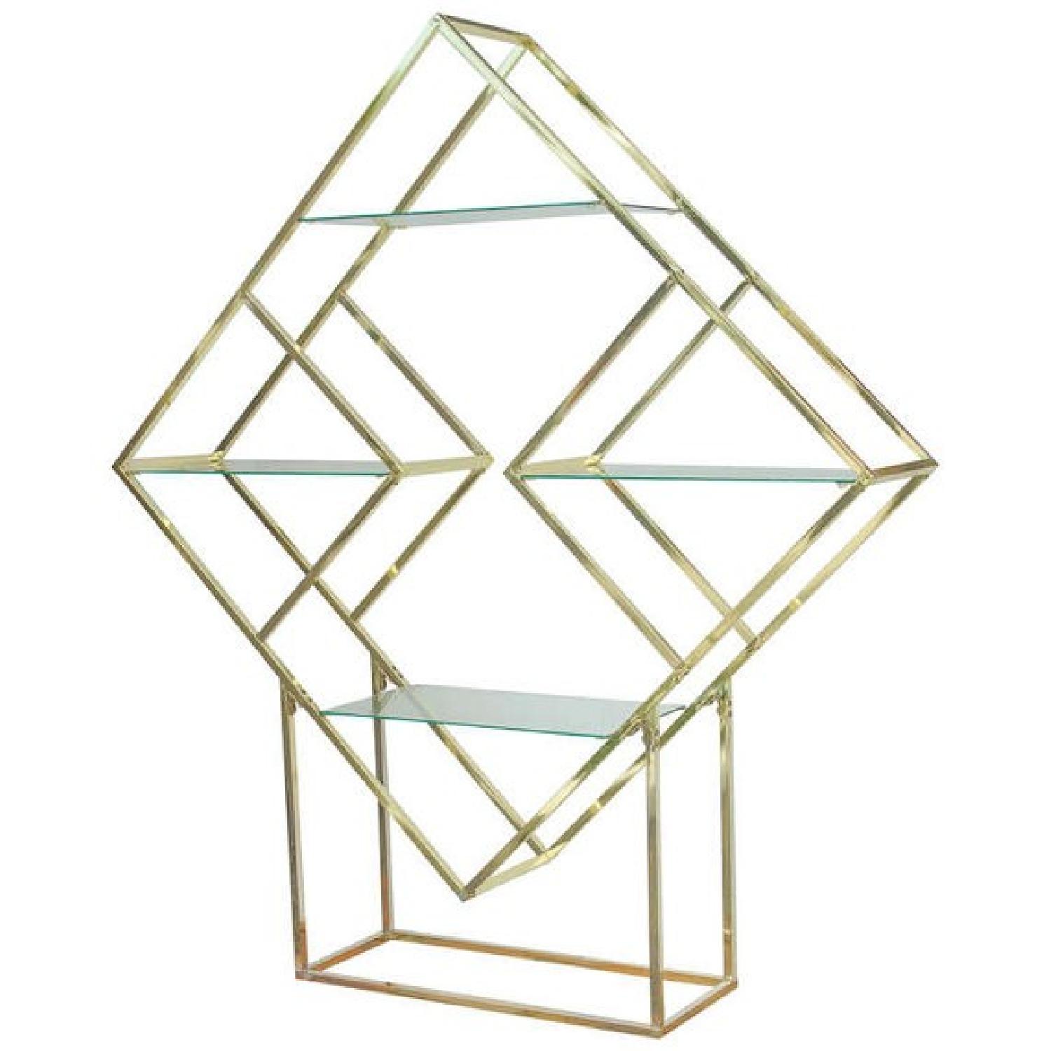 Modern Diamond Brass Etagre - image-1