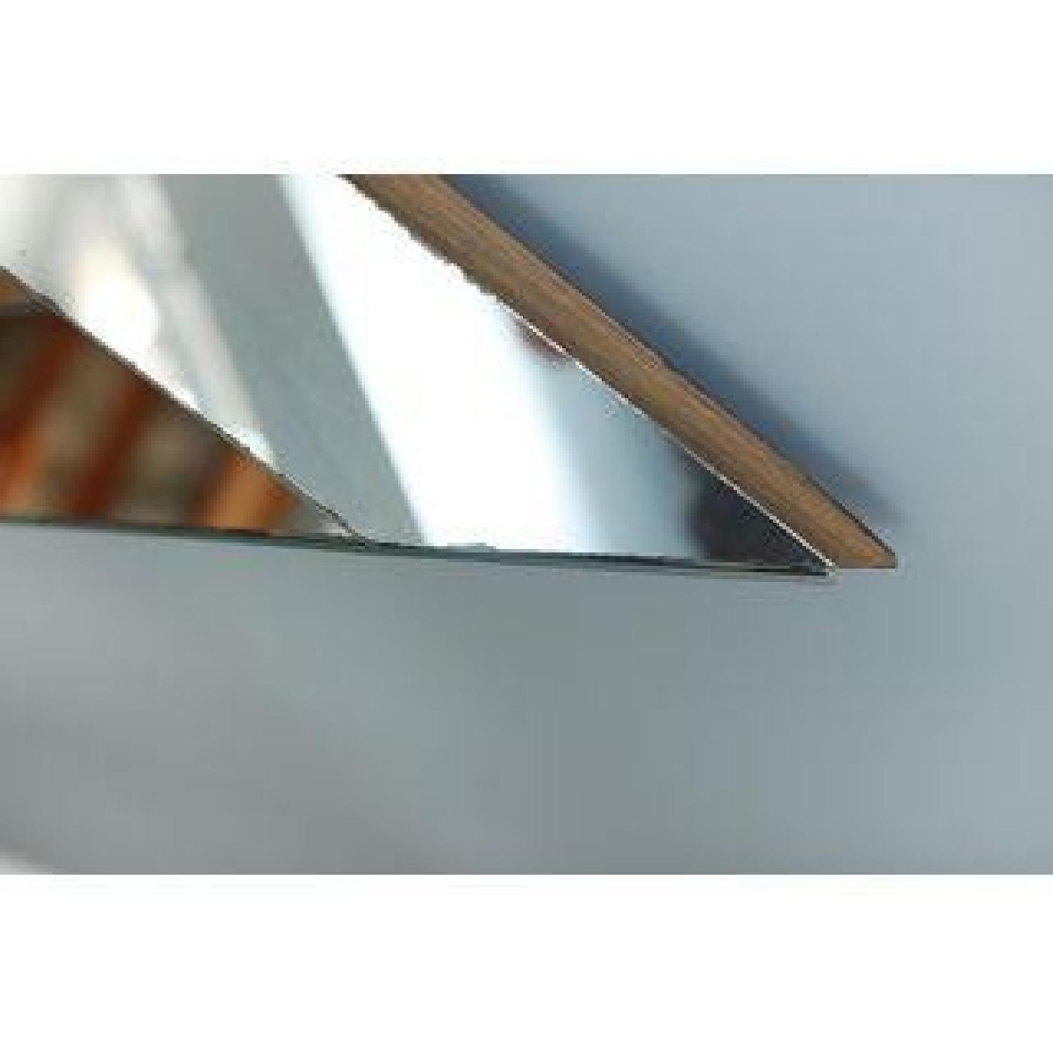 Vintage Mid-Century Beveled Glass Triangle Wall Mirror - image-3