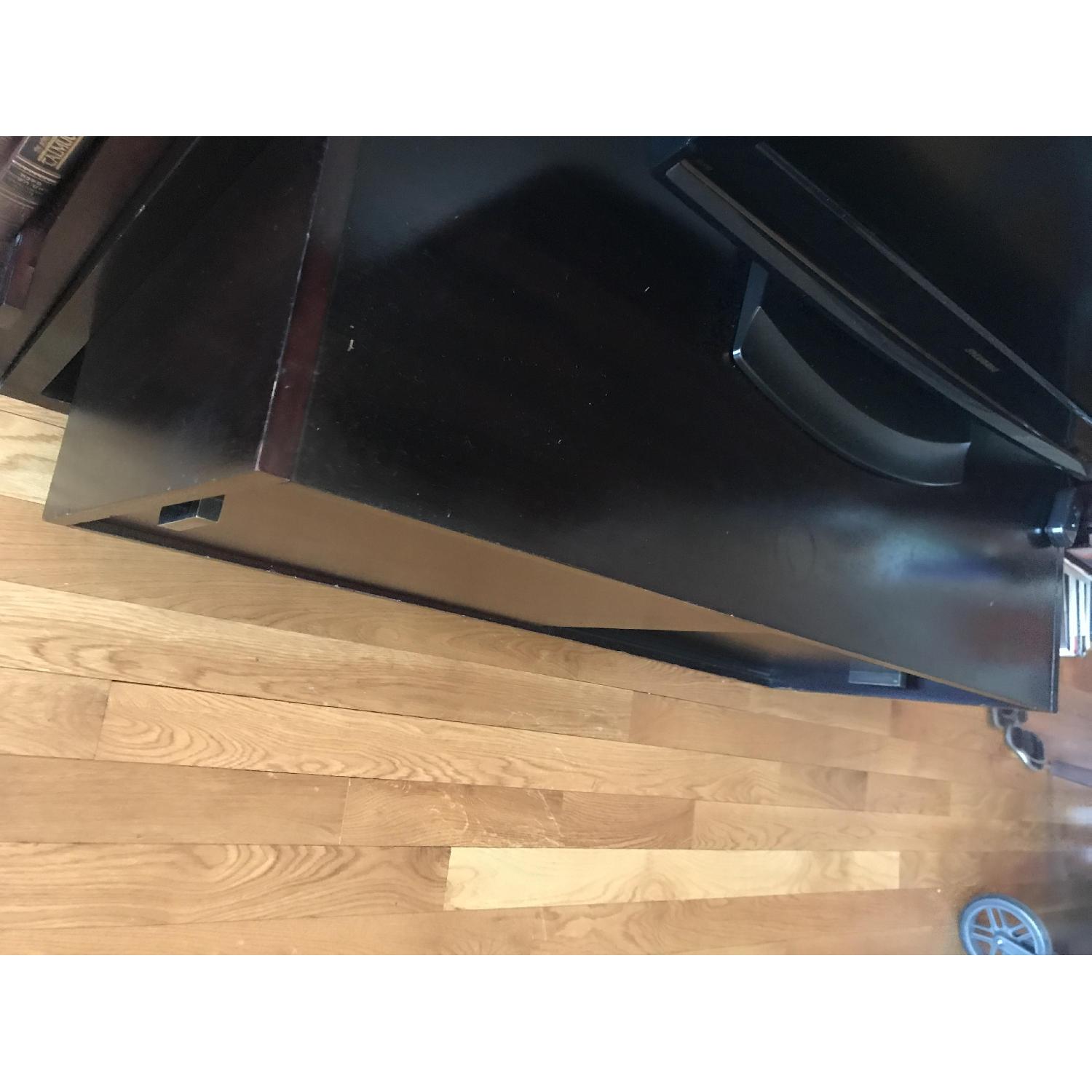 Crate & Barrel Leaning Bookcases w/ Media Stand - image-7
