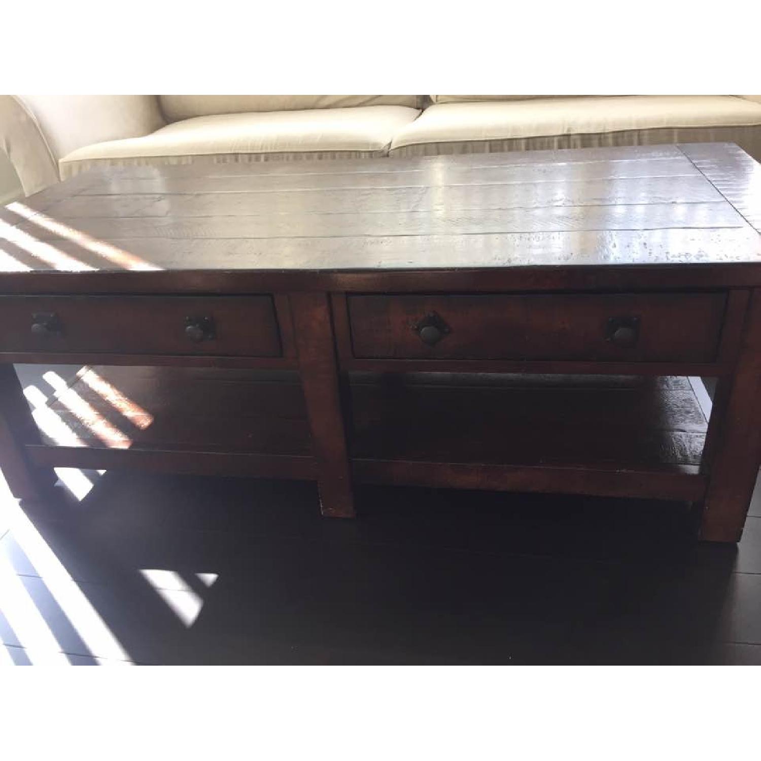 Pottery Barn Coffee Table in Rustic Mahogany - image-1