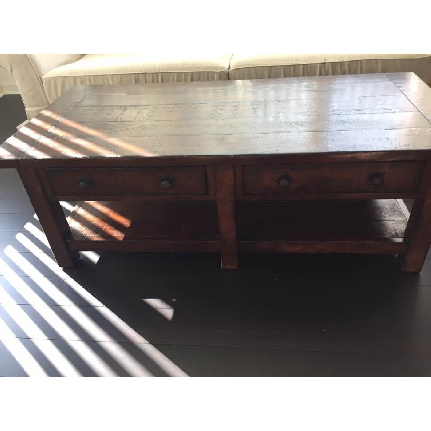 Pottery Barn Coffee Table in Rustic Mahogany - image-4