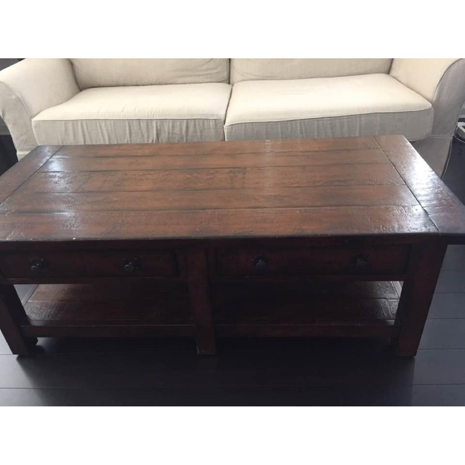 Pottery Barn Coffee Table in Rustic Mahogany - image-5