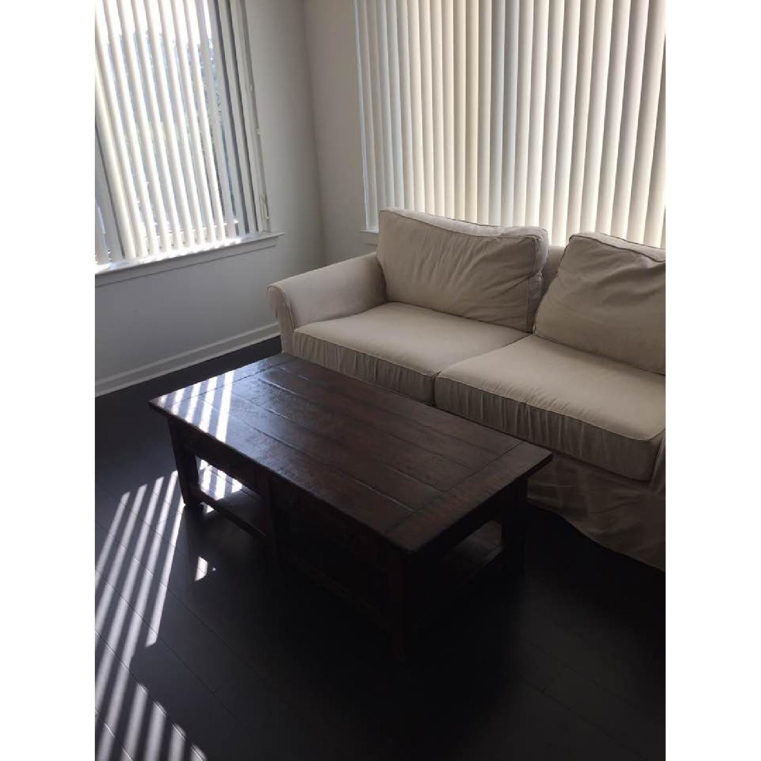 Pottery Barn Coffee Table in Rustic Mahogany - image-7
