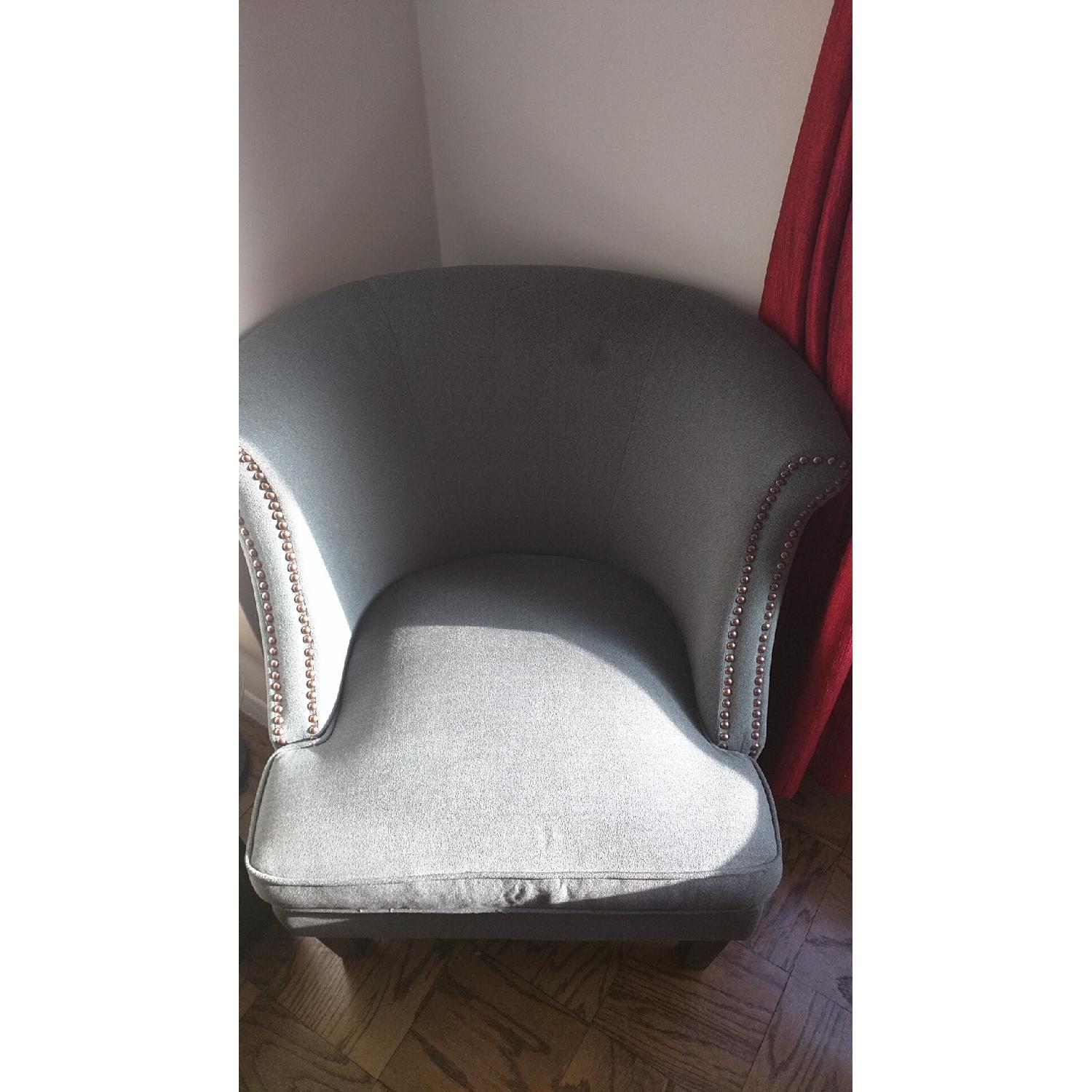 Grey Arm Chair & Ottoman - image-7