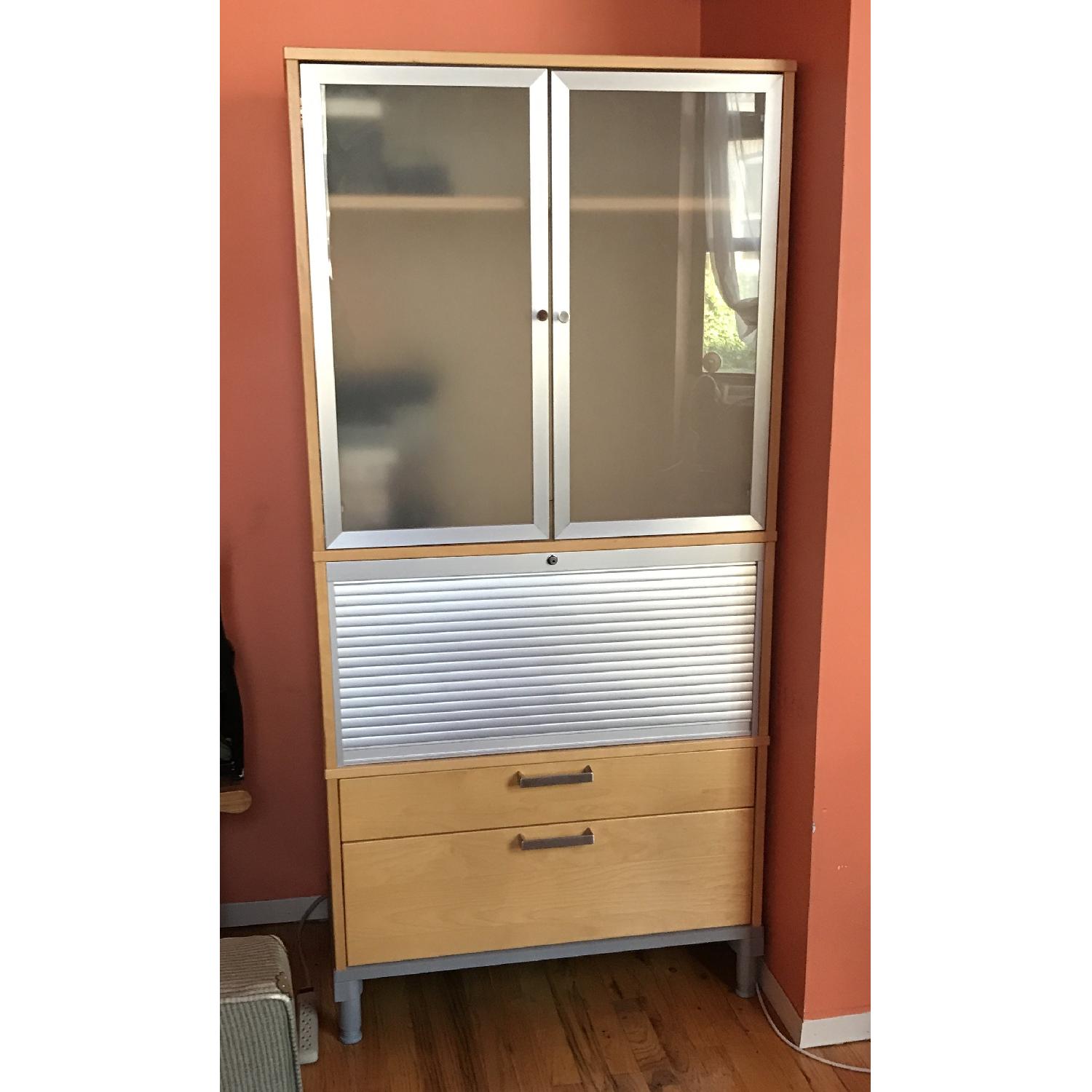 Ikea TV/Media Storage Cabinet w/ Roll-Up & Glass Doors - image-1