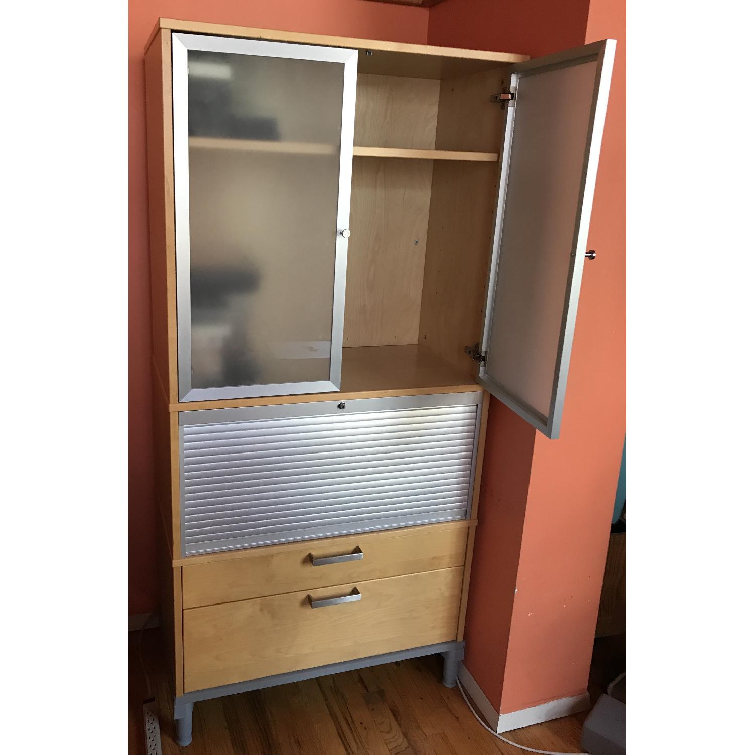 Ikea TV/Media Storage Cabinet w/ Roll-Up & Glass Doors - image-2