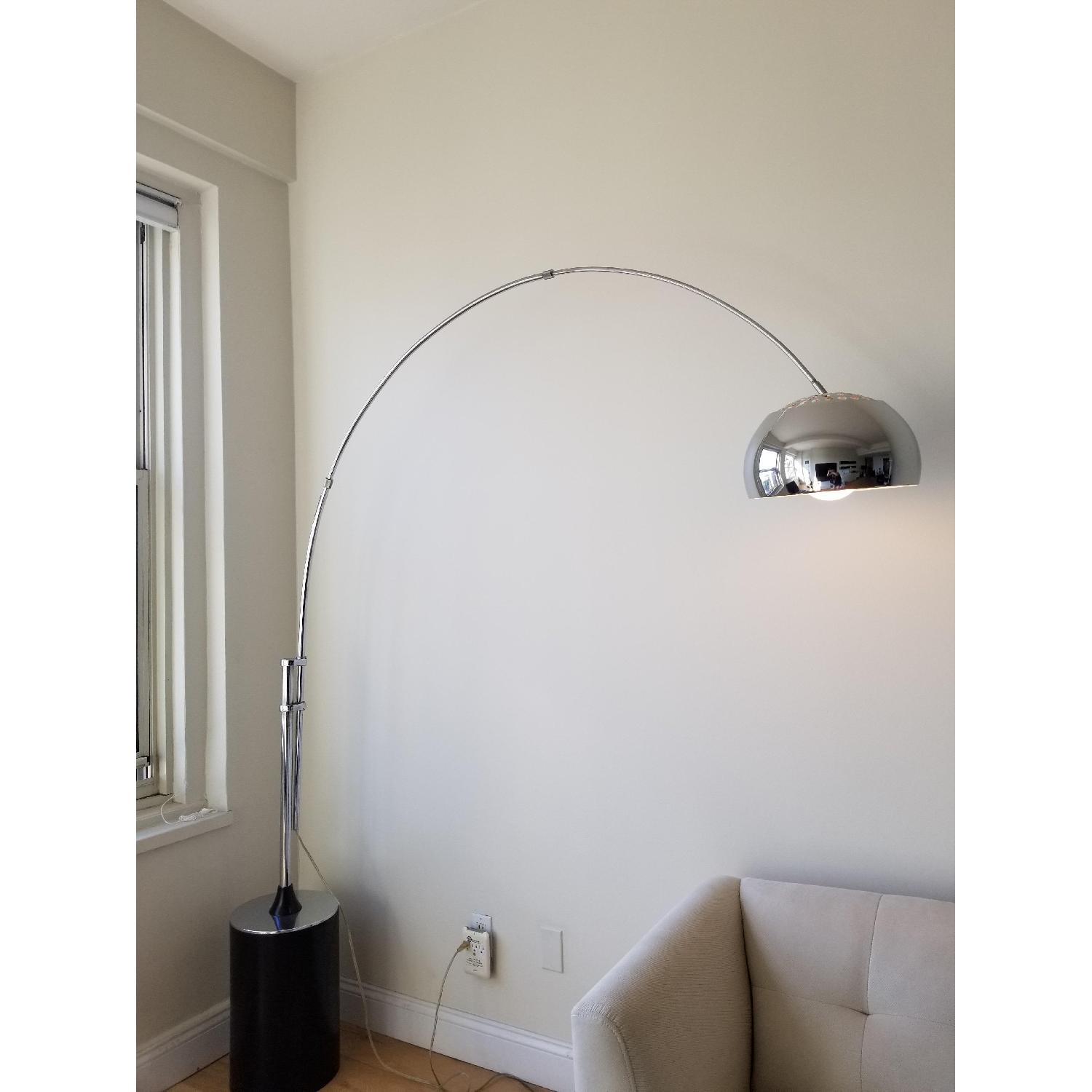 Nova Contour Polished Chrome Arc Lamp w/ Wood Base - image-2