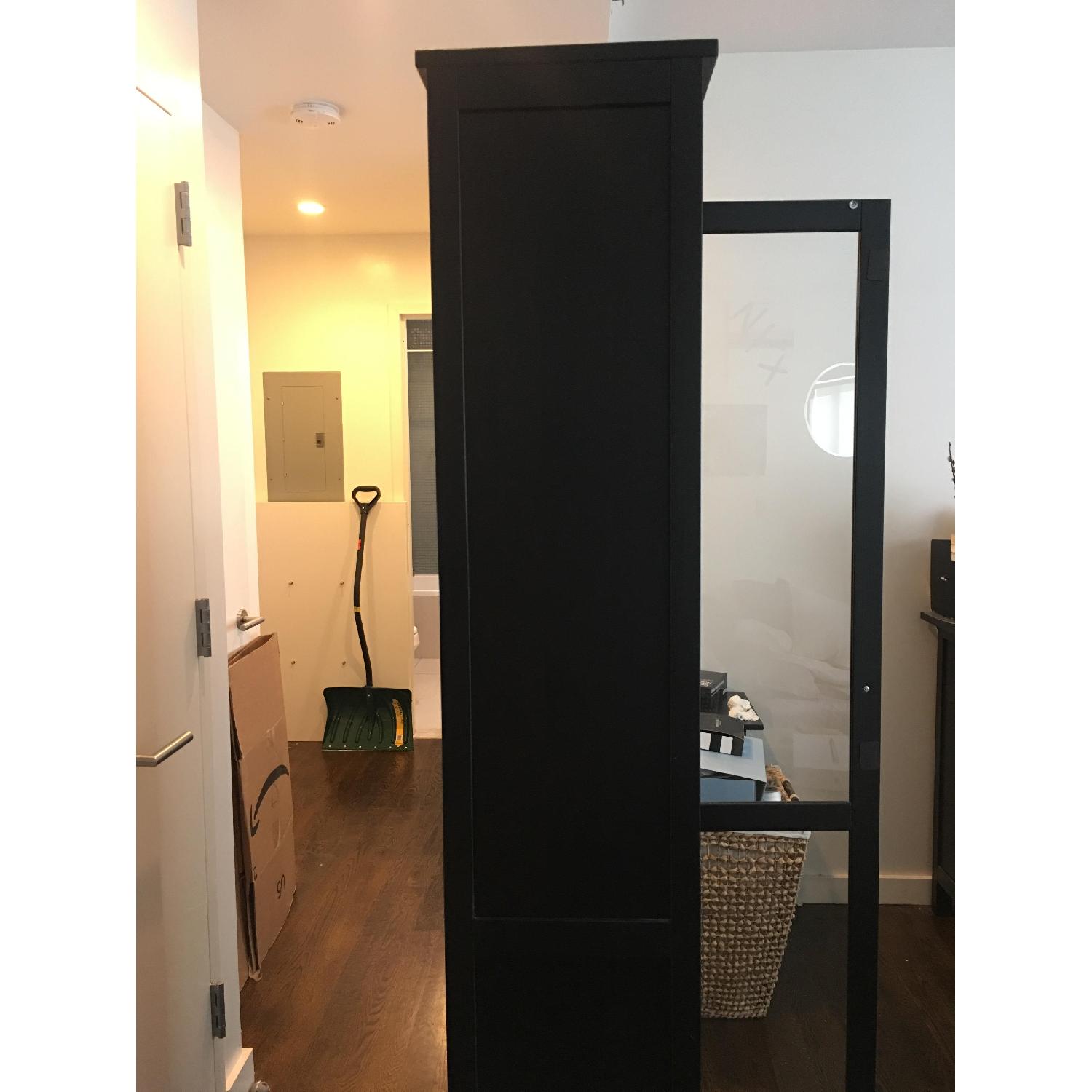 Ikea Hemnes Storage Cabinet w/ Glass Door in Black-Brown - image-2