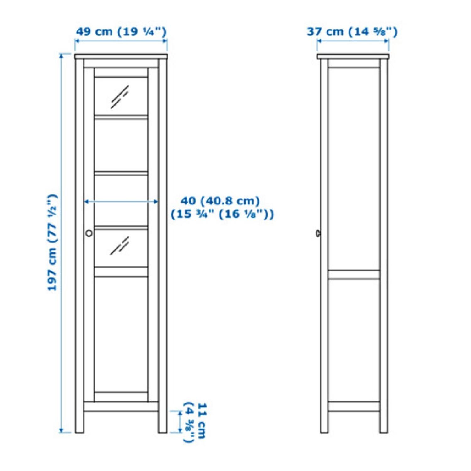 Ikea Hemnes Storage Cabinet w/ Glass Door in Black-Brown - image-8