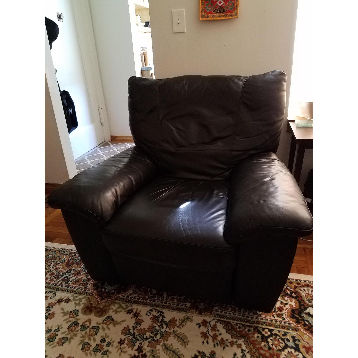 Leather Reclining Armchair - image-1