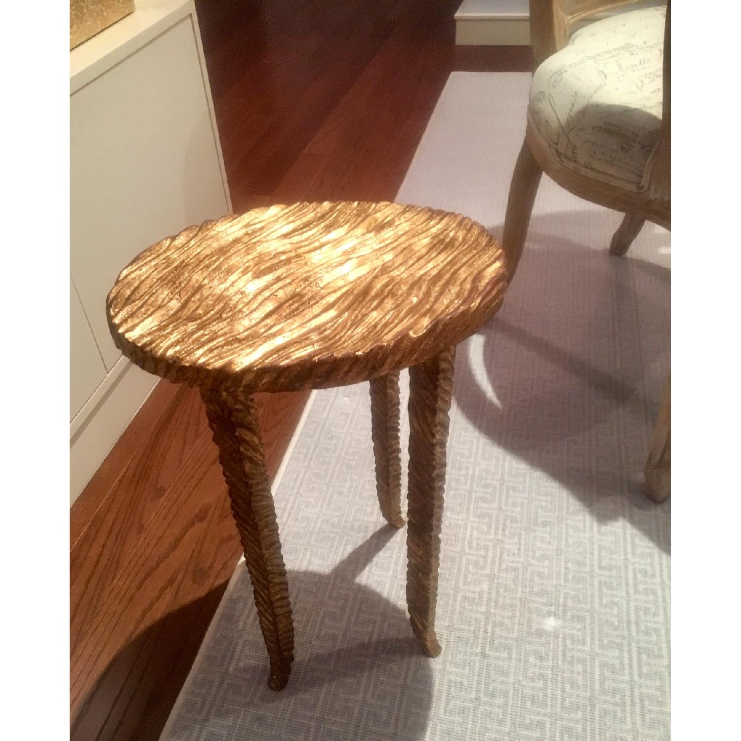 Studio A Home Waves Collection Cast Iron Gold Drink Table - image-1
