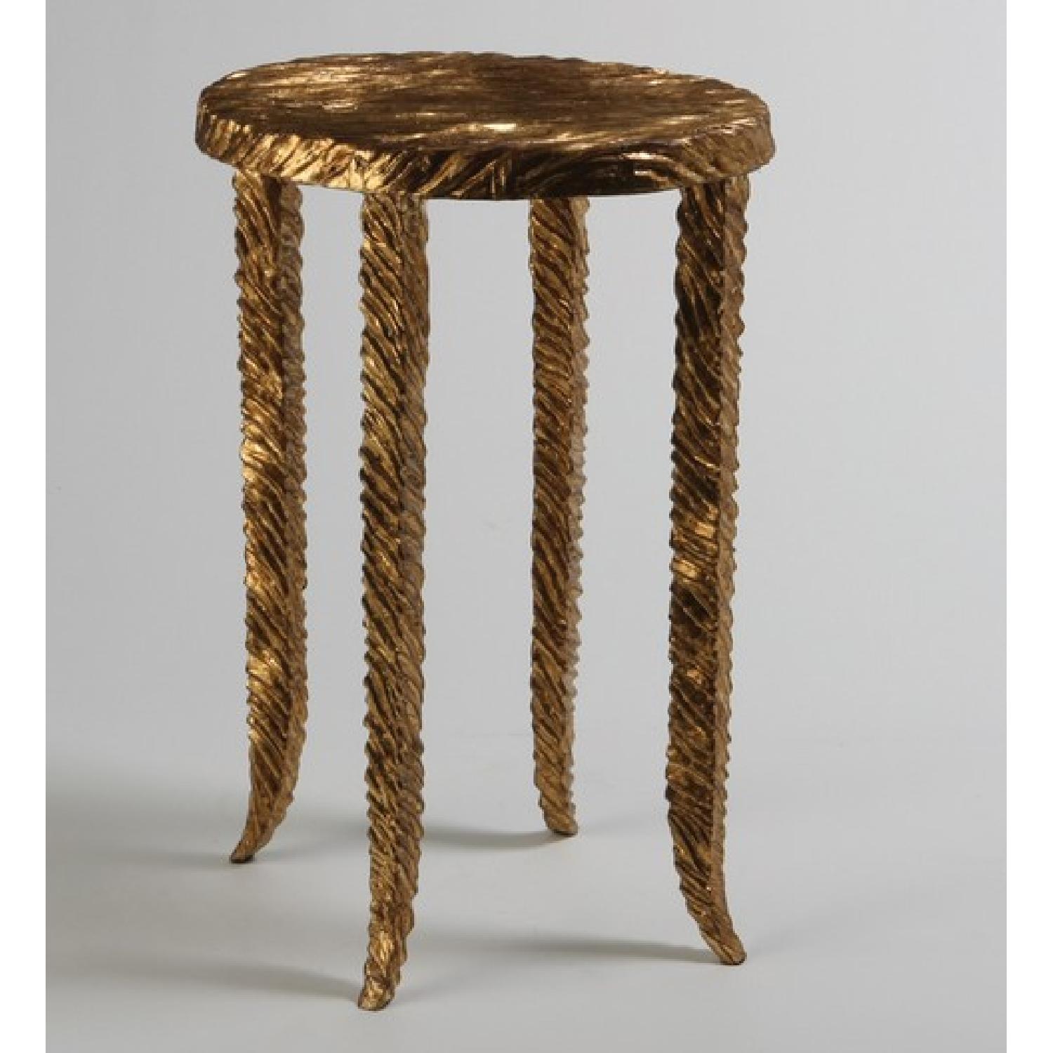 Studio A Home Waves Collection Cast Iron Gold Drink Table - image-2