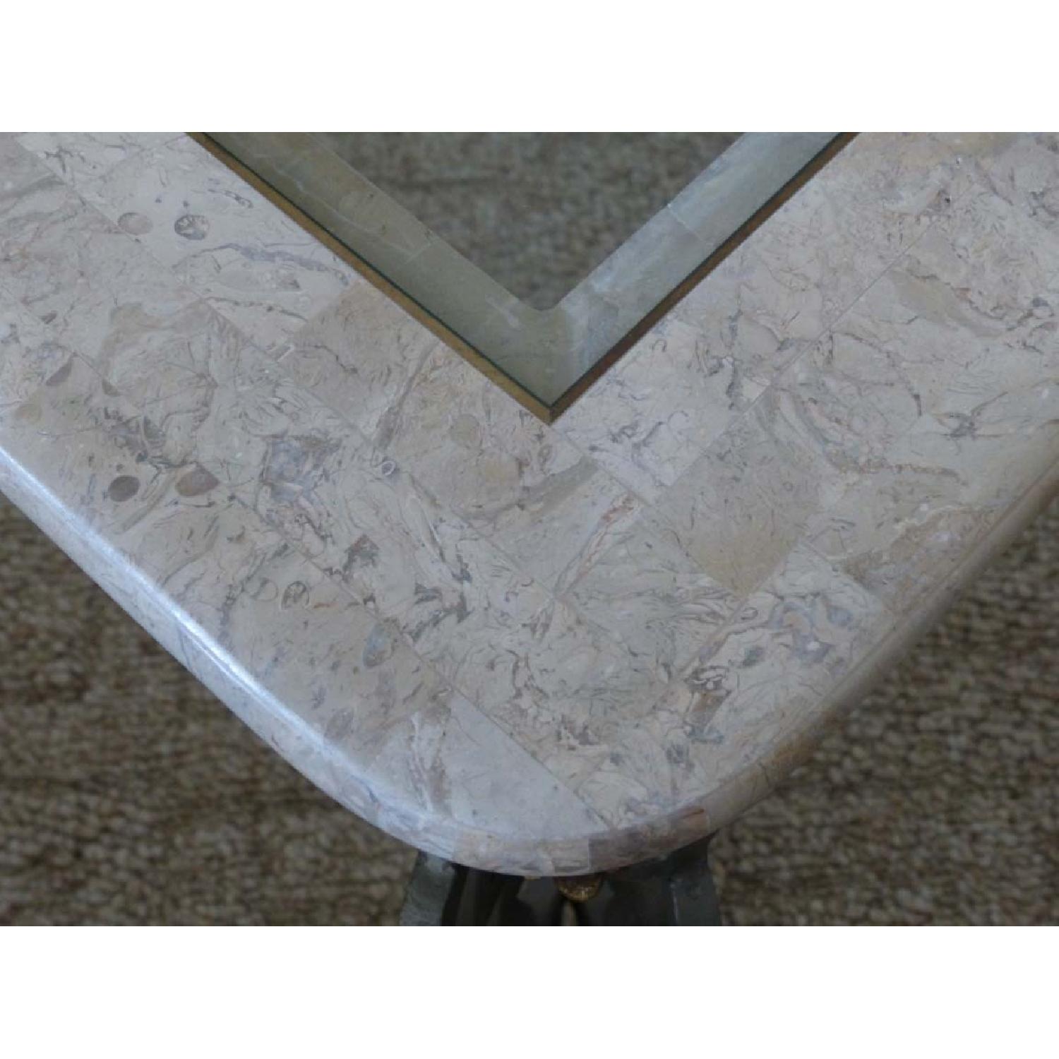 Wrought Iron & Glass Coffee Table + 2 End Tables + Console - image-3