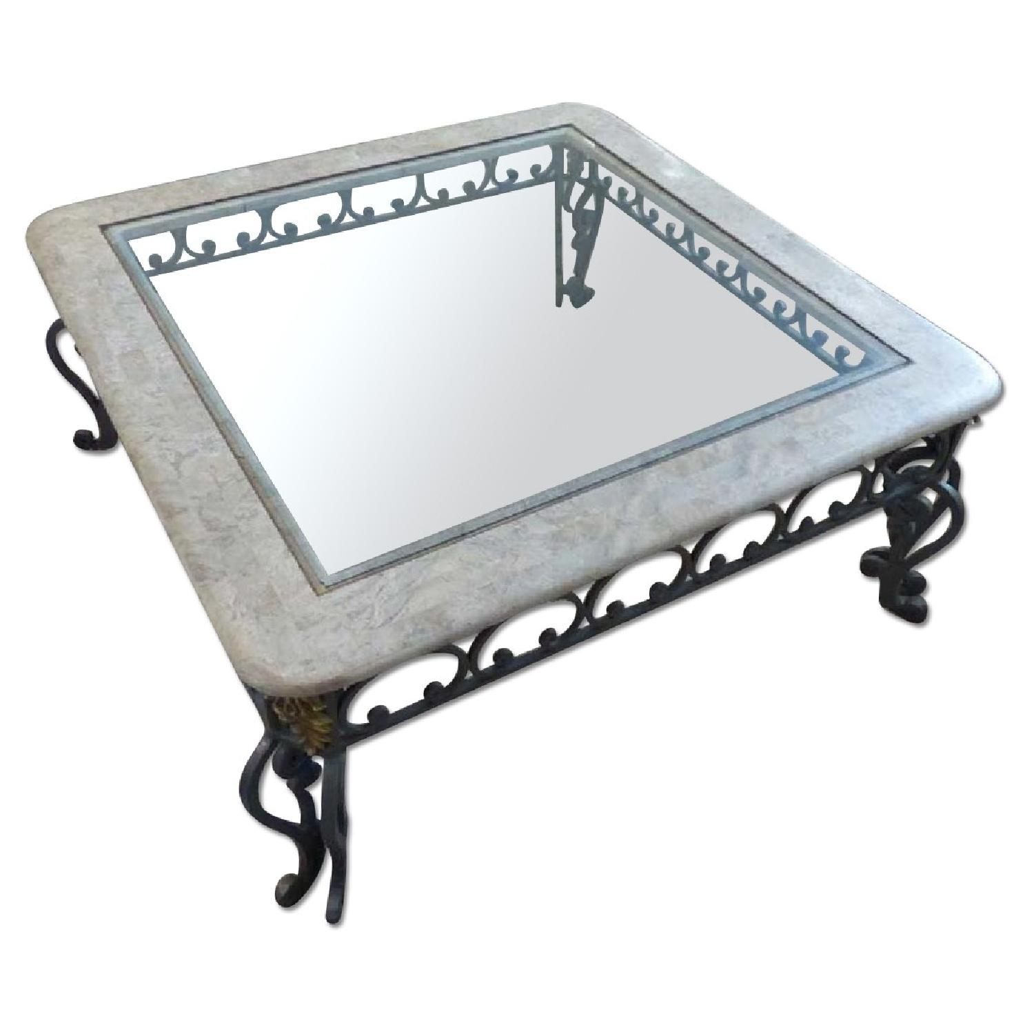Wrought Iron & Glass Coffee Table + 2 End Tables + Console - image-8