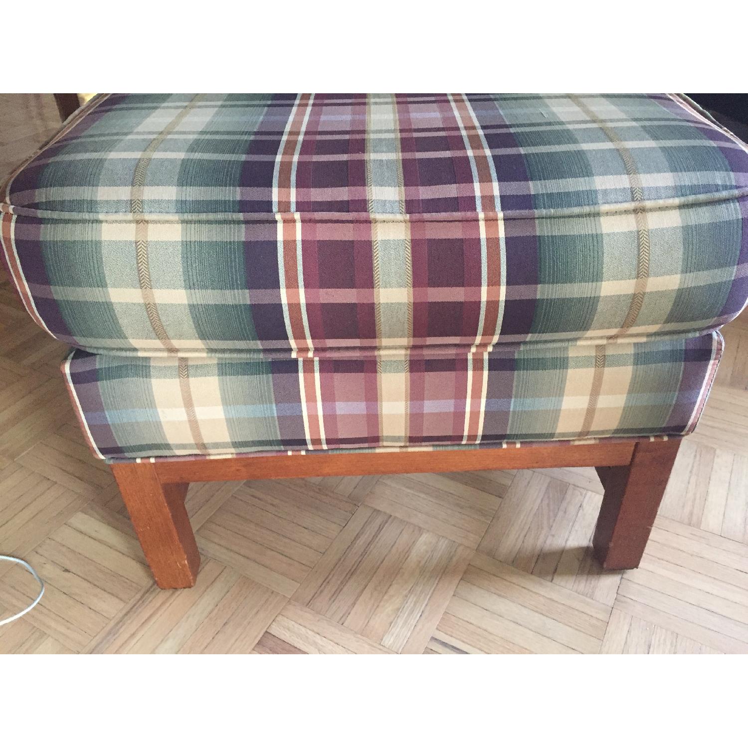 Ikea Plaid Wingback Chair & Ottoman - image-5